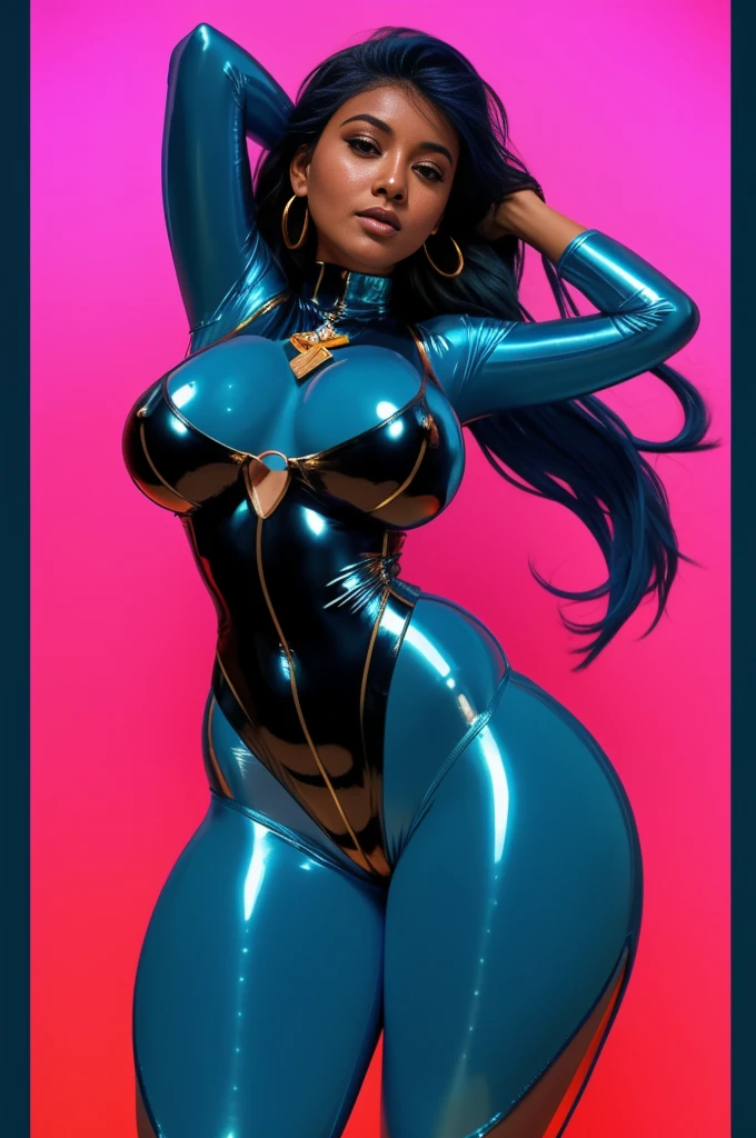 arafa woman in a bright blue swimsuit posing for a photo, (black woman with ebony skin), (MILF), (NSFW), (caminhando pela rua), (seios grandes: 1,5), (Sagging Tits: 1,5), (foto de corpo inteiro), (ela usa botas de cano alto), metallic cyan bodysuit, Lingerie azul brilhante brilhante, Bodysuit cromado | | | | | | | | | | | | | | |, corpo azul, shiny plastic bikini, shiny metallic glossy skin, metal bikini, curvy hourglass figure, Curvaceous. circunstanciado, Bodysuit, corpo sexy, corpo voluptuoso, Cinematic Goddess Body Shot, body curvy