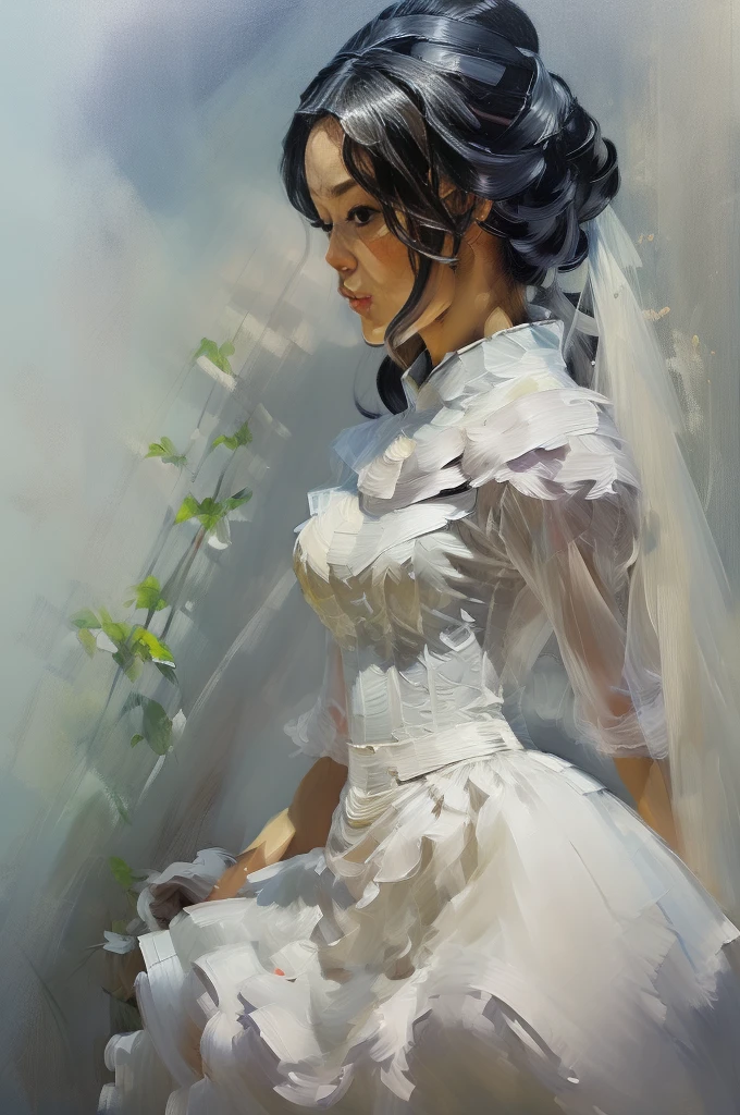 picture of a woman in a white and black dress, digital art by Wuzhong Shifan, Artstation, Digital Art, beautiful character painting, gorgeous digital painting, realistic cute girl painting, Beautiful anime portrait, beautiful digital painting, beautiful digital artwork, elegant digital painting, jinyoung shin art, guweiz, Stunning digital painting
