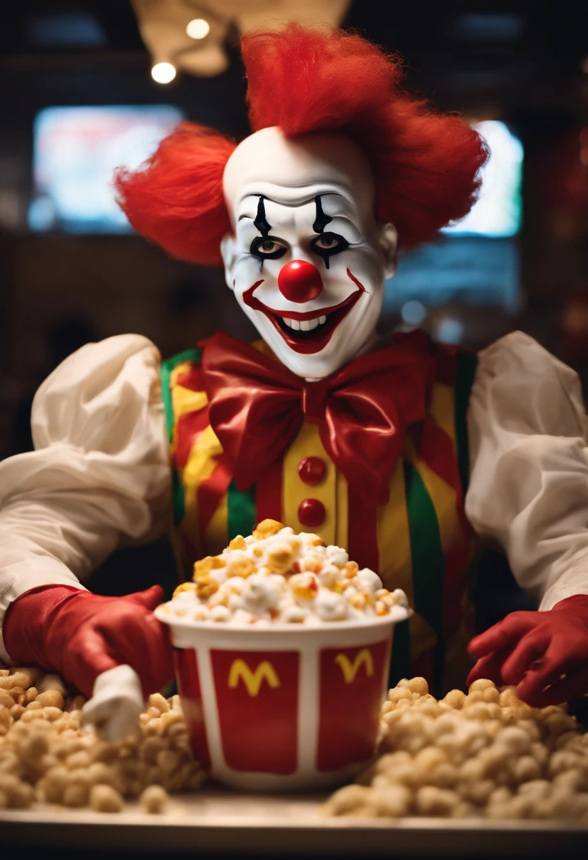 Sleazy McDonalds Clown creating a custom McFlurry masterpiece,original,Ronald McDonald