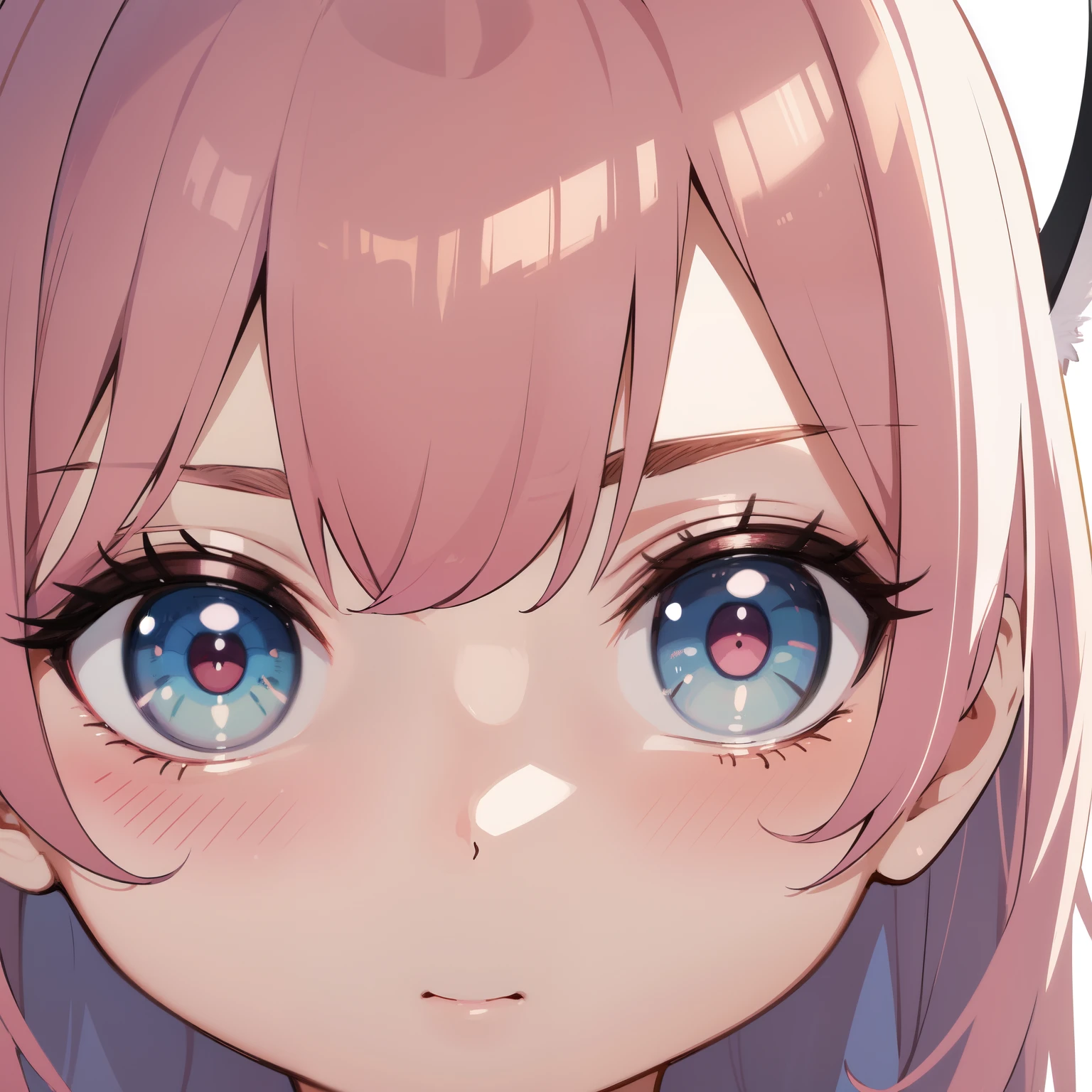 masterpiece, best quality, ultra-detailed, illustration, (1girl), beautiful detailed eyes, looking at viewer, close up, pink hair, shy, cat ears