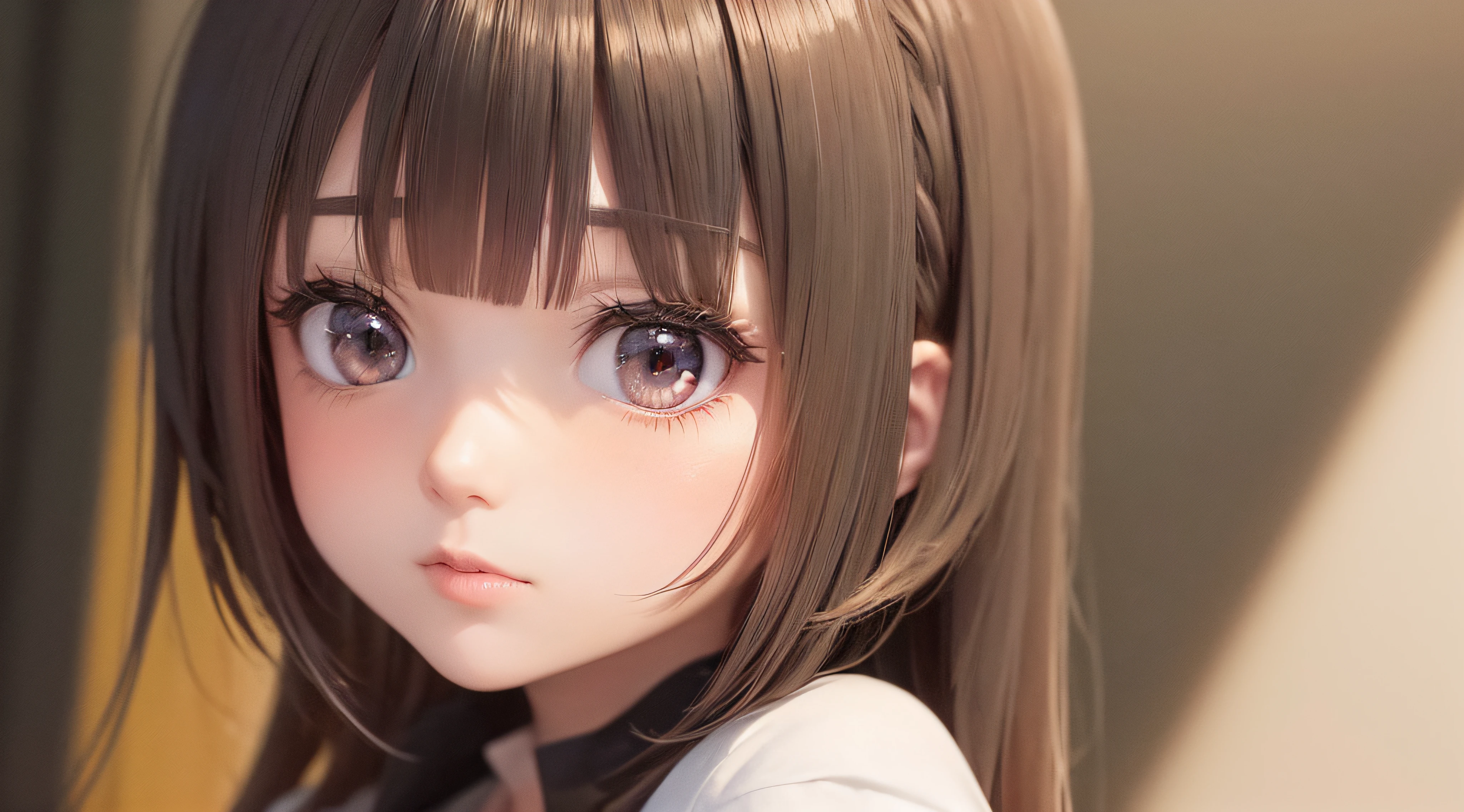 (obra prima) (perfection) (ultrarrealista) (sem defeitos) menina de anime, olhando para o espectador, olhando assustada para a camera, cinematografica, atriz