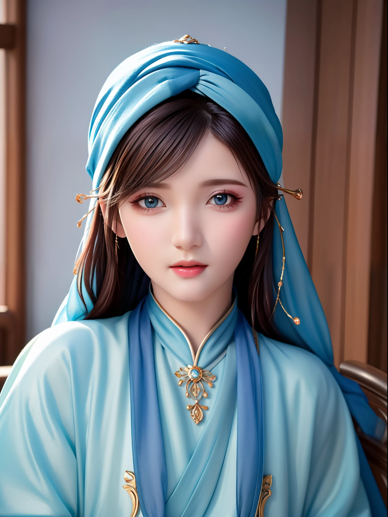 1girl, solo, beautiful face, high detailed realistic eyes, double eyelids, high detailed realistic pupils, upon body from head to waist, (wearing hijab:1.37), (moslem headscarf:1.37), reading glasses, sitting alone on a long chair, amazing mosque park background, taj mahal, best quality, masterpiece, highres, moslem female dress, Beautiful face, (upon body from head to waist:1.35), tyndall effect, photorealistic, dark studio, two tone lighting, 8k uhd, dslr, soft lighting, high quality, volumetric lighting, candid, Photograph, high resolution, 4k, 8k, Bokeh, (hyperrealistic girl), (illustration), (high resolution), (extremely detailed), (best illustration), (beautiful detailed eyes), (best quality), (ultra-detailed), (masterpiece), (wallpaper), (photorealistic), (natural light), (rim lighting), (detailed face), (high detailed realistic skin face texture), (anatomically correct), (heterochromic eyes), (detailed eyes), (sparkling eyes), (dynamic pose), hair completely covered by the hijab