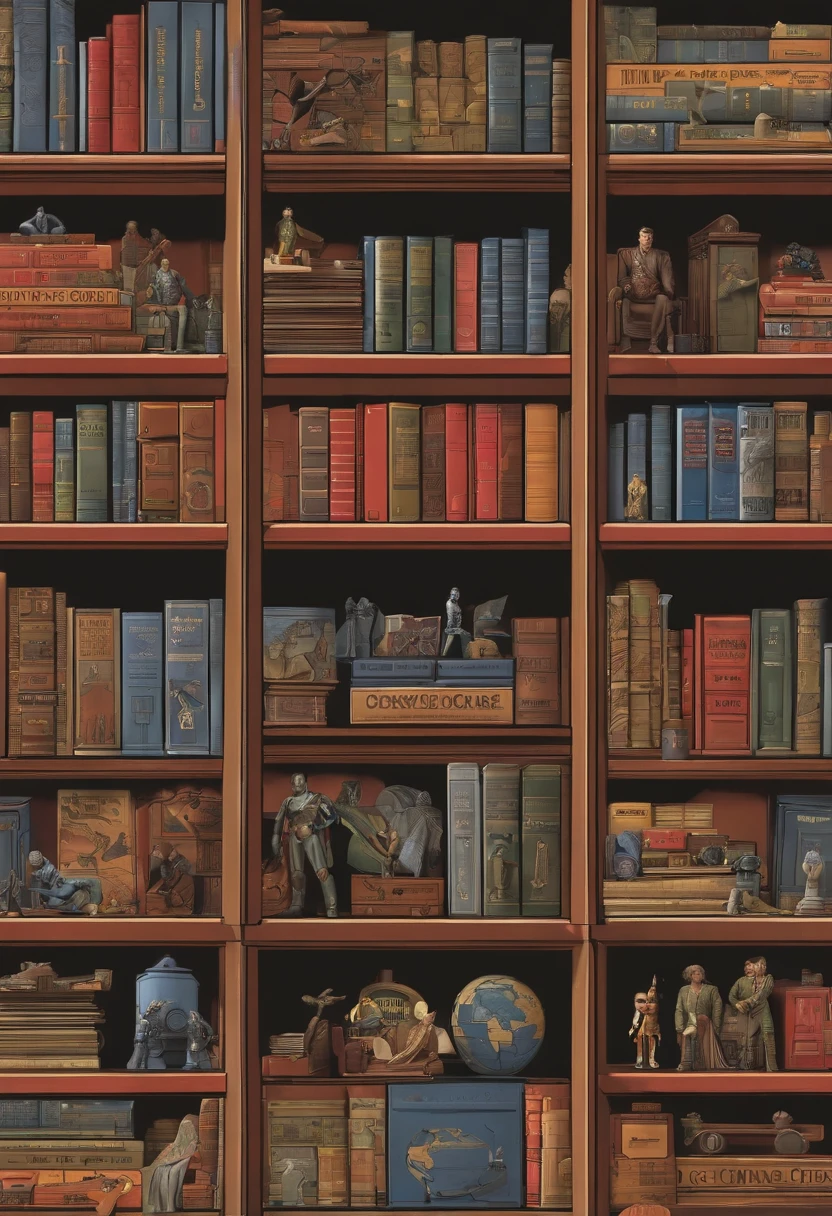 A photo of a perfectly organized shelf of comic books and action figures,The Big Bang Theory TV Show,Sheldon Cooper