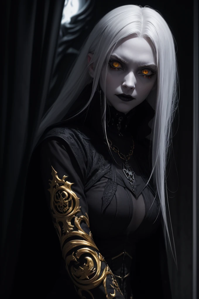(tmasterpiece,best qualtiy), 独奏,A white-haired woman holds a candle,anime skull portrait woman,beautiful necromancer girl,beautiful girl necromancer,,Smoky, Flowing white hair,Harsh eyes,paleskin,black eyeshadows,Black blood and tears,Gothic shoujo anime characters,beautiful necromancer,gothic fantasy art,dark fantasy style art, White-haired god,Retrato de um necromante feminino,necromante feminino,goddess of death,dark moody lighting,with light glowing,mistic,magical,edge lit