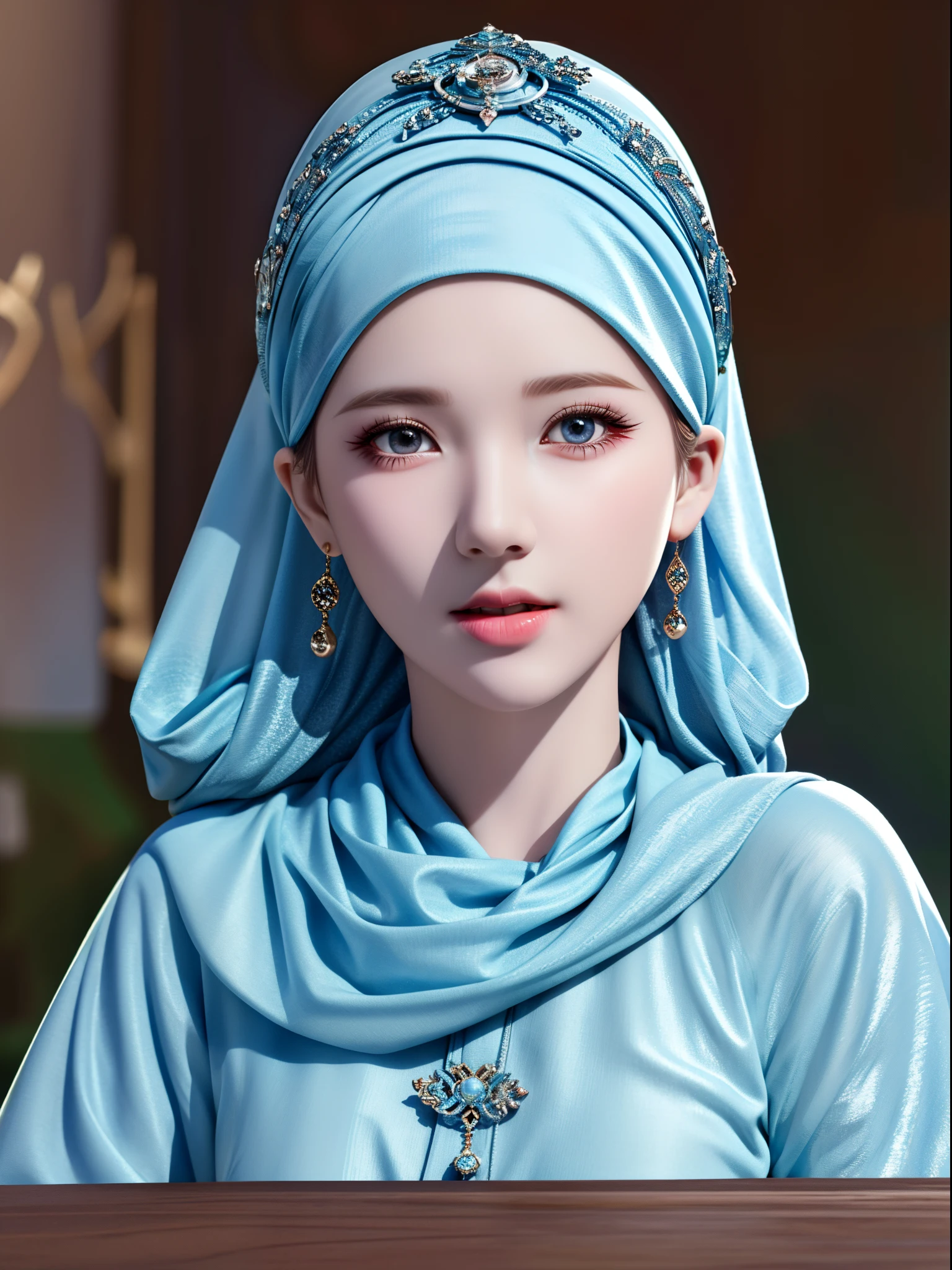 1girl, solo, beautiful face, high detailed realistic eyes, double eyelids, high detailed realistic pupils, upon body from head to waist, (wearing hijab:1.37), (moslem headscarf:1.37), reading glasses, sitting alone on a long chair, amazing mosque park background, taj mahal, best quality, masterpiece, highres, moslem female dress, Beautiful face, (upon body from head to waist:1.35), tyndall effect, photorealistic, dark studio, two tone lighting, 8k uhd, dslr, soft lighting, high quality, volumetric lighting, candid, Photograph, high resolution, 4k, 8k, Bokeh, (hyperrealistic girl), (illustration), (high resolution), (extremely detailed), (best illustration), (beautiful detailed eyes), (best quality), (ultra-detailed), (masterpiece), (wallpaper), (photorealistic), (natural light), (rim lighting), (detailed face), (high detailed realistic skin face texture), (anatomically correct), (heterochromic eyes), (detailed eyes), (sparkling eyes), (dynamic pose), (hair completely covered by the hijab:1.35)