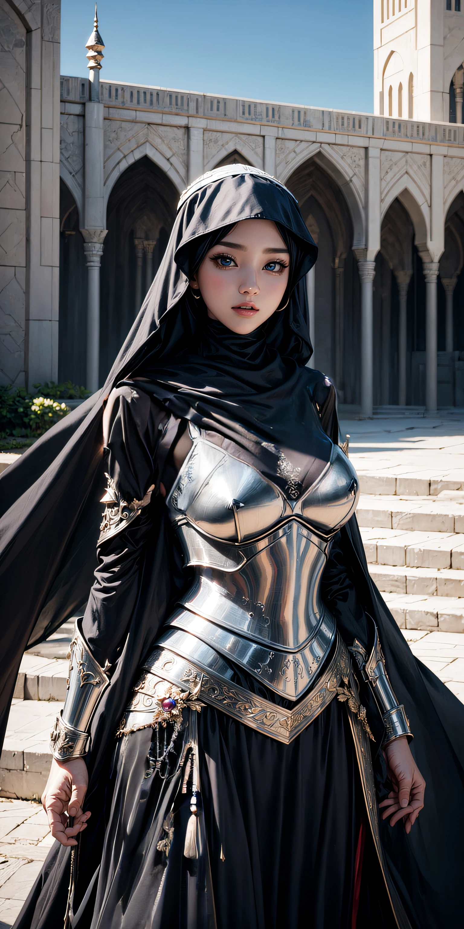 whole body covered by long dress