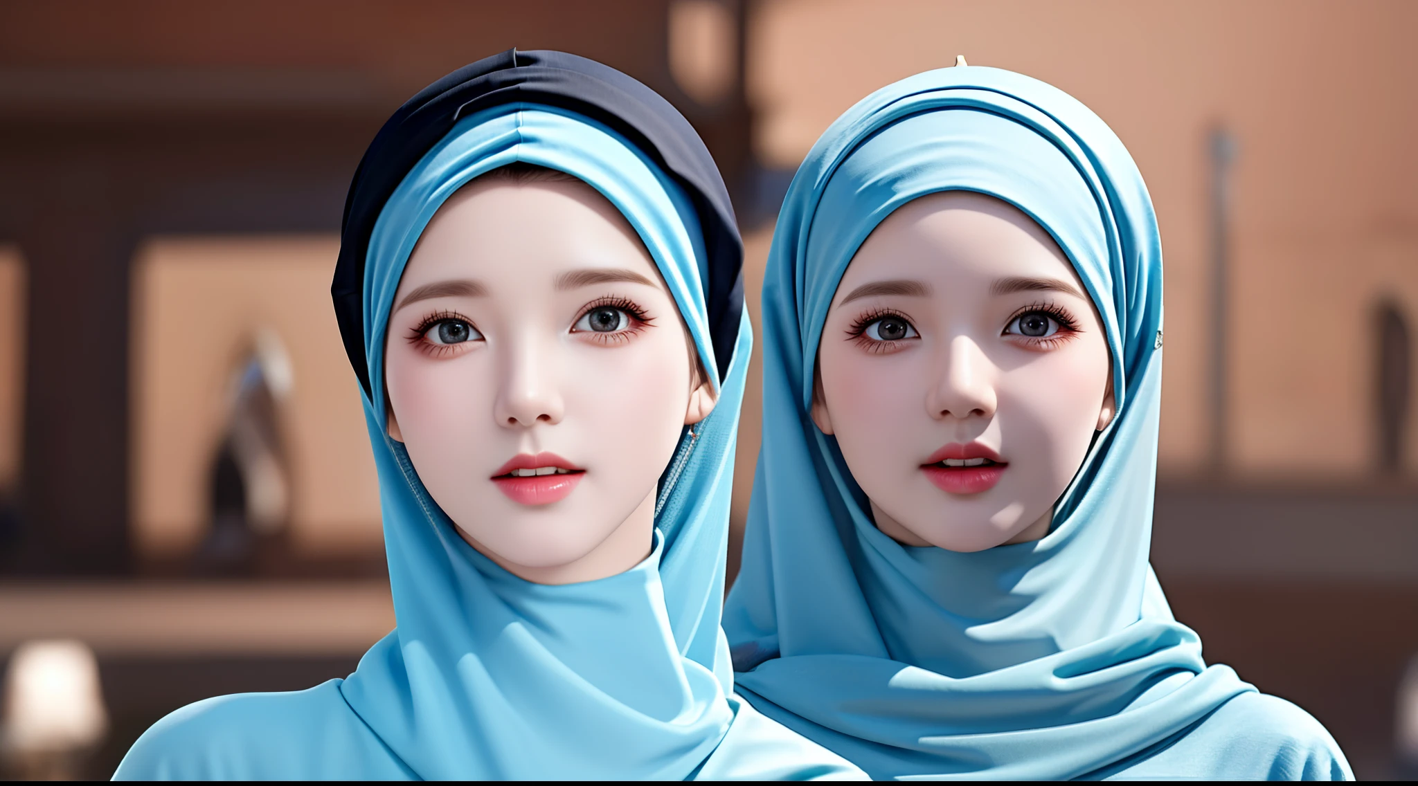 1girl, solo, beautiful face, high detailed realistic eyes, double eyelids, high detailed realistic pupils, (upon body from head to waist:1.36), (wearing hijab:1.37), (moslem headscarf:1.37), reading glasses, sitting alone on a long chair, amazing mosque park background, taj mahal, best quality, masterpiece, highres, moslem female dress, Beautiful face, (upon body from head to waist:1.35), tyndall effect, photorealistic, dark studio, two tone lighting, 8k uhd, dslr, soft lighting, high quality, volumetric lighting, candid, Photograph, high resolution, 4k, 8k, Bokeh, (hyperrealistic girl), (illustration), (high resolution), (extremely detailed), (best illustration), (beautiful detailed eyes), (best quality), (ultra-detailed), (masterpiece), (wallpaper), (photorealistic), (natural light), (rim lighting), (detailed face), (high detailed realistic skin face texture), (anatomically correct), (heterochromic eyes), (detailed eyes), (sparkling eyes), (dynamic pose), (hair completely covered by the hijab:1.35)