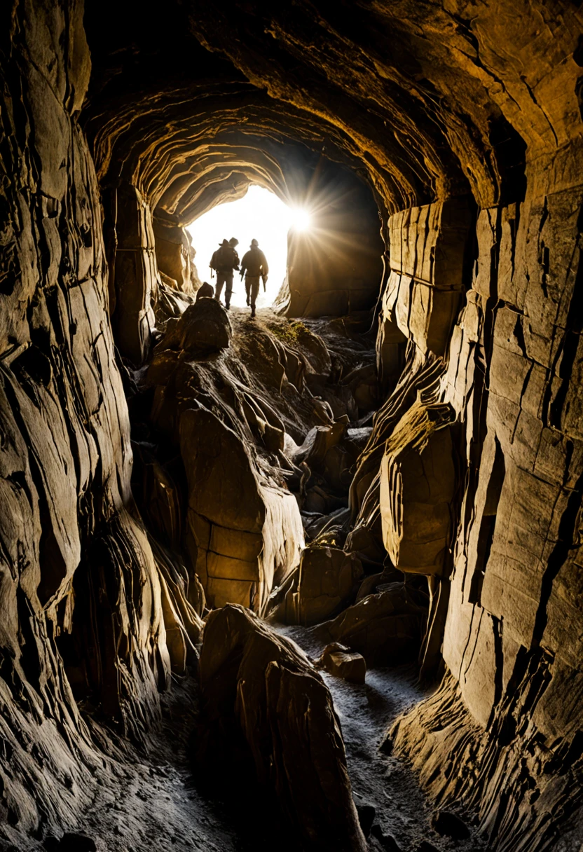 explorers entering a completely ruined cave in the country of Norway, archeologists, ancient artifacts, crumbling walls, moss-covered stones, mysterious atmosphere, dim torchlight, remnants of a forgotten civilization, intricate carvings, echoes of the past, hidden secrets, treacherous paths, eerie silence, intricate rock formations, obscure inscriptions, time-worn passages, dust-filled air, ancient legends, archaeological discoveries, haunting beauty, dramatic decay, faded glory, abandoned history, forgotten treasures, lost civilization, daunting adventure, rugged terrain, Nordic landscapes, rugged beauty, sense of mystery, historical significance, remote location, breathtaking views, ancient ruins, untouched wilderness, untold stories, desolate landscapes