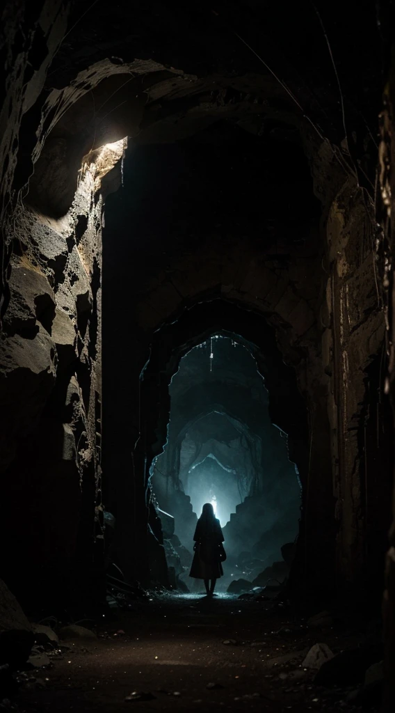 explorers entering a night-shrouded cave protected by a creature,illustration,oil painting,detailed cave details,flickering torchlight,dense atmosphere,mysterious,ominous feeling,creepy shadows,hidden treasures,secret passages,authentic ancient walls,crystal formations,best quality,ultra-detailed,realistic:1.37,vivid colors,low-key lighting