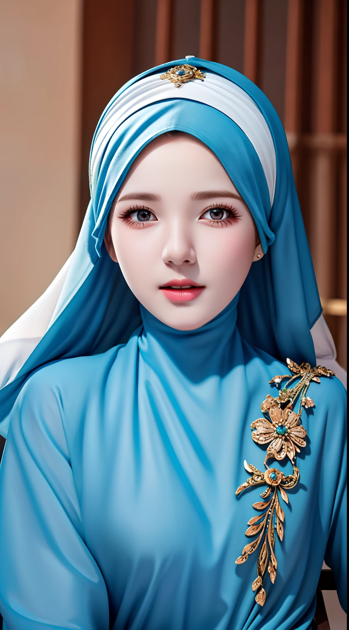 1girl, solo, beautiful face, high detailed realistic eyes, double eyelids, high detailed realistic pupils, (upon body from head to waist:1.36), (wearing hijab:1.37), (moslem headscarf:1.37), reading glasses, sitting alone on a long chair, amazing mosque park background, taj mahal, best quality, masterpiece, highres, moslem female dress black, Beautiful face, (upon body from head to waist:1.35), tyndall effect, photorealistic, dark studio, two tone lighting, 8k uhd, dslr, soft lighting, high quality, volumetric lighting, candid, Photograph, high resolution, 4k, 8k, Bokeh, (hyperrealistic girl), (illustration), (high resolution), (extremely detailed), (best illustration), (beautiful detailed eyes), (best quality), (ultra-detailed), (masterpiece), (wallpaper), (photorealistic), (natural light), (rim lighting), (detailed face), (high detailed realistic skin face texture), (anatomically correct), (heterochromic eyes), (detailed eyes), (sparkling eyes), (dynamic pose), (hair completely covered by the hijab:1.35)