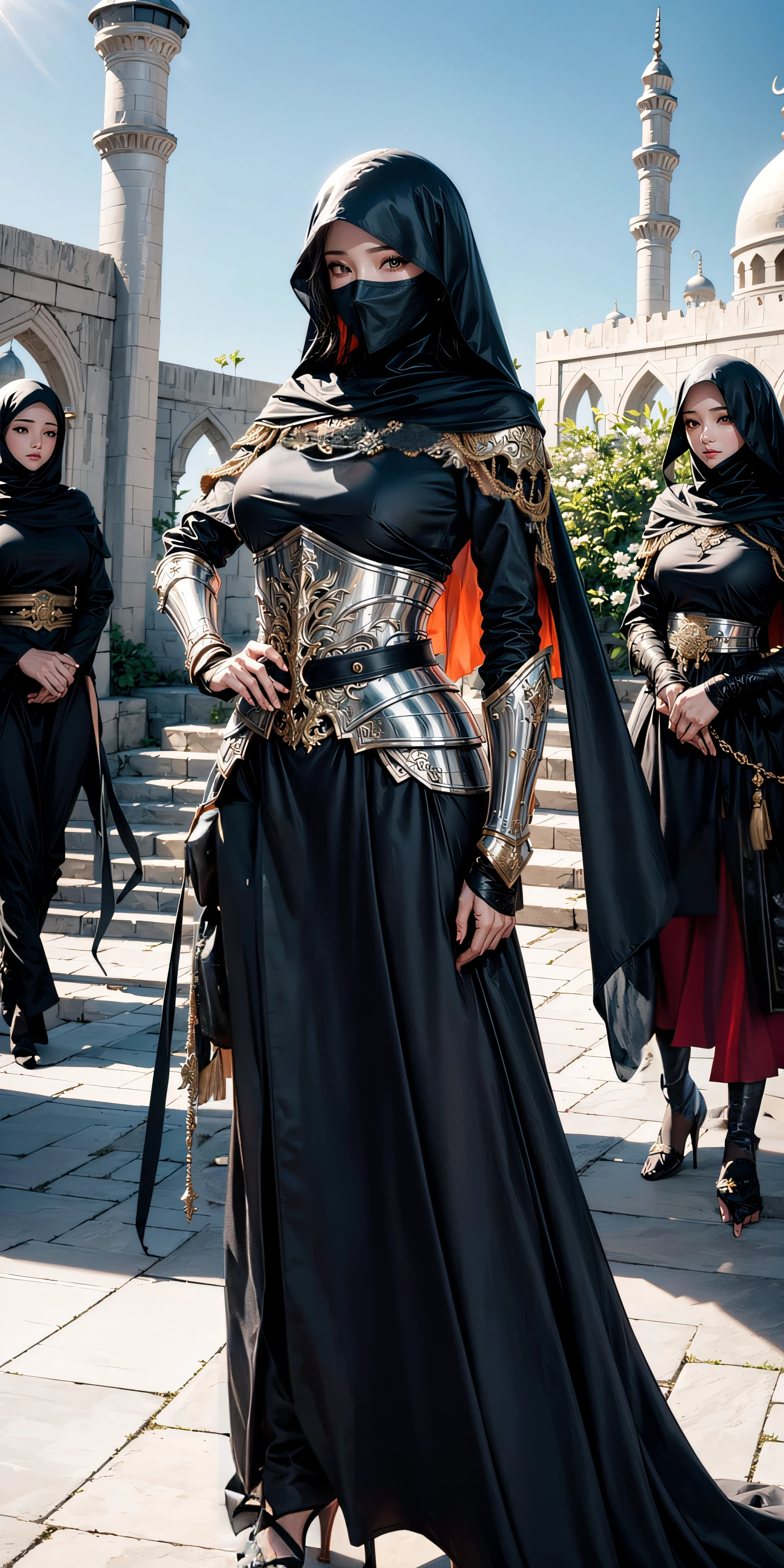 whole body covered by long dress