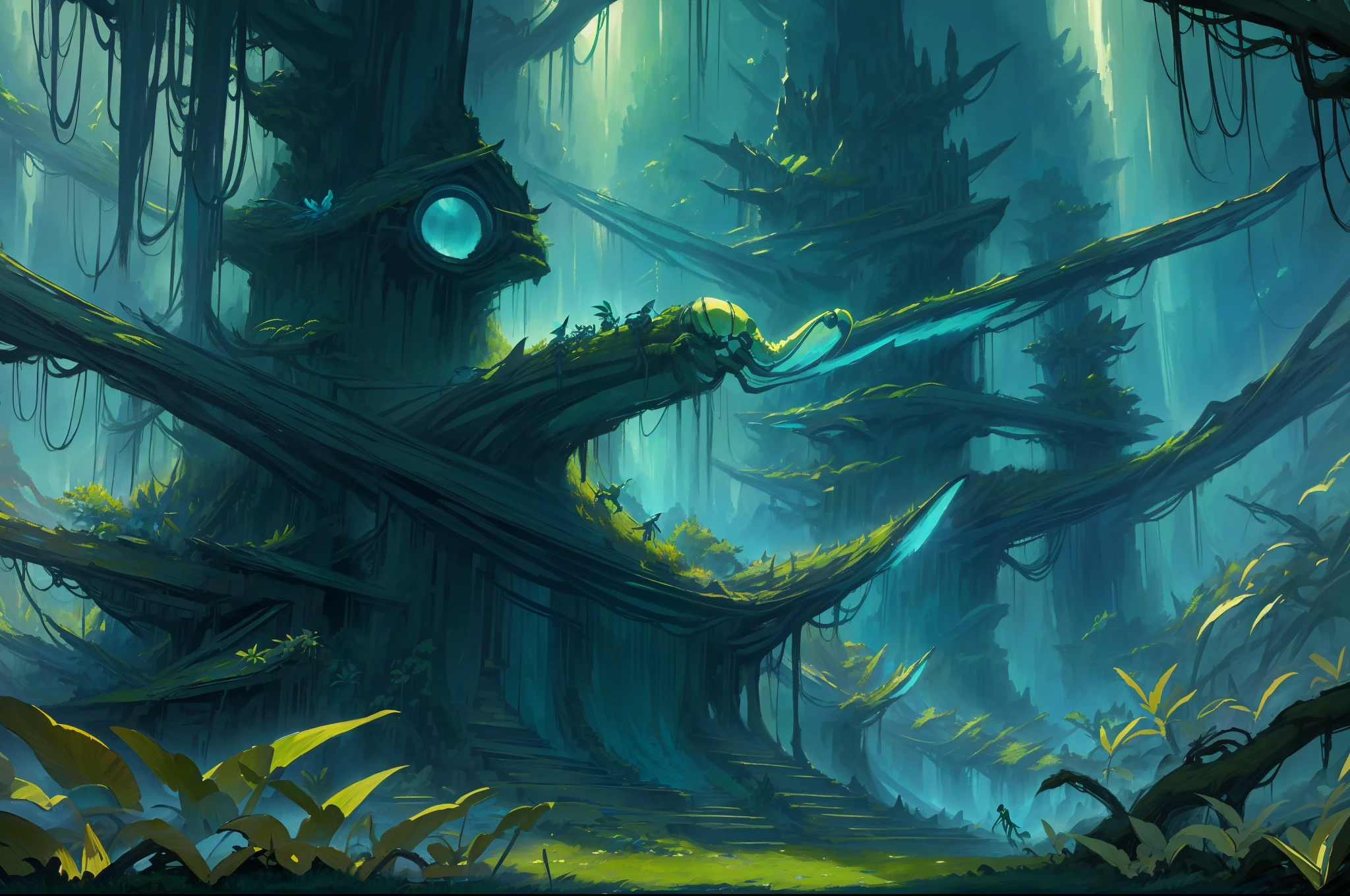 high quality rendering,(8K、highest quality、tmasterpiece:1.2)、(Endless realism、Photorealsitic:1.37)、hyper-detailing,hyper HD,A mantis magnified ten times,zerg,Live wallpaper,This is a painting of a mantis resting in a fantasy world,(dark green insect carapace:1.2),(Exaggerated mantis forelimbs,Carapace with leaf texture:1.3),monster hunter,fantasy world