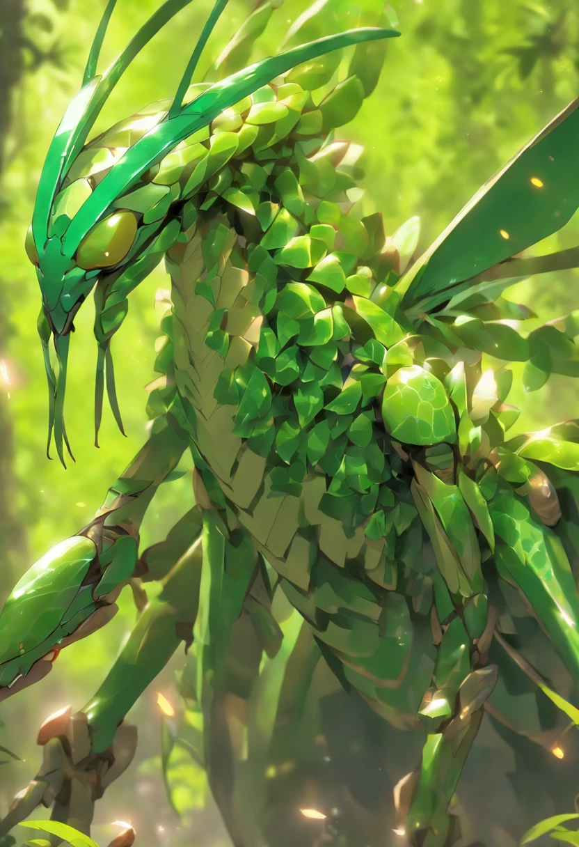 high quality rendering,(8K、Best quality at best、tmasterpiece:1.2)、(Endless realism、Photorealsitic:1.37)、hyper-detailing,hyper HD,A mantis magnified ten times,zerg,Live wallpaper,This is a painting of a praying mantis resting in a fantasy world,(Dark green insect carapace:1.2),(Exaggerated mantis forelimbs,Carapace with leaf texture:1.3),{Death and Skeletons,three different elements, Time and Mantis, used to design this character.:1.4},monster hunter,((handsome insect,Wrapped in thick and powerful armor. The metal panels are decorated with intricate designs,This piece of armor accentuates the size of the scythe's forelimbs)),Insect characters in card games