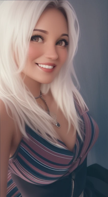 Lori huge breasts cleavage，immensity，White hair