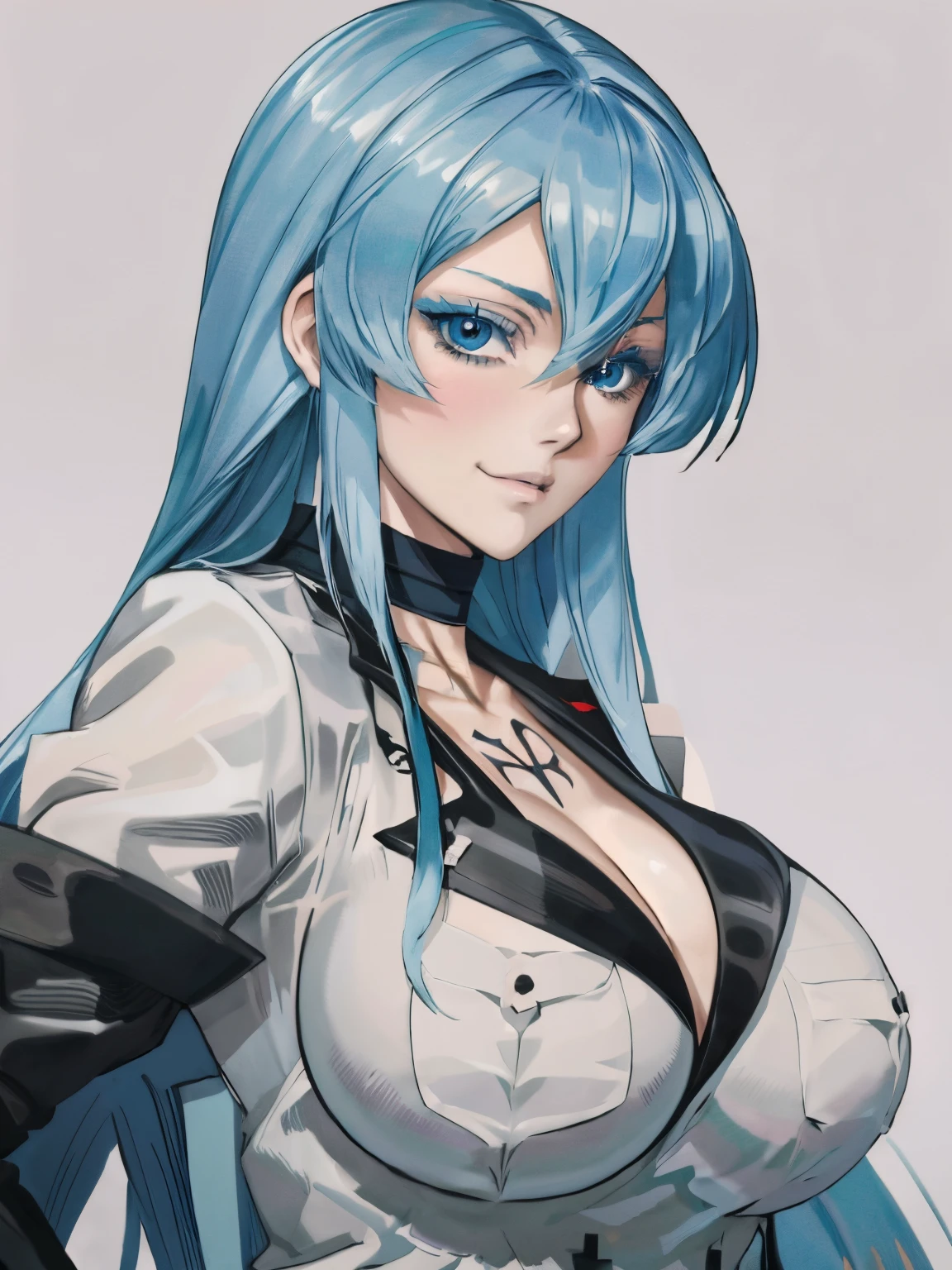 garota anime com cabelo azul posando com uma roupa preta, Esdeath, Esdeath from akame ga kill, ****** anime sedutora, Melhor Avaliado em Pixiv, Artgerm extremamente detalhado, Estilo Artgerm, Artgerm em ArtStation Pixiv, como Artgerm, Popular em Pixiv, trending on artstation pixiv, Estilo Artgerm, Artgerm. anime illustration