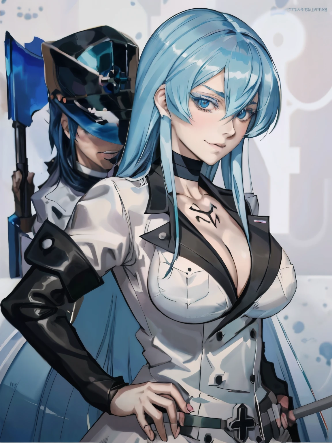 garota anime com cabelo azul posando com uma roupa preta, Esdeath, Esdeath from akame ga kill,  anime sedutora, Melhor Avaliado em Pixiv, Artgerm extremamente detalhado, Estilo Artgerm, Artgerm em ArtStation Pixiv, como Artgerm, Popular em Pixiv, trending on artstation pixiv, Estilo Artgerm, Artgerm. anime illustration