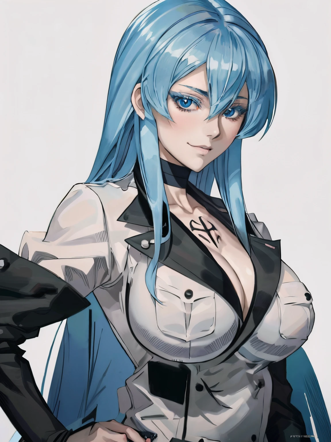 garota anime com cabelo azul posando com uma roupa preta, Esdeath, Esdeath from akame ga kill, ****** anime sedutora, Melhor Avaliado em Pixiv, Artgerm extremamente detalhado, Estilo Artgerm, Artgerm em ArtStation Pixiv, como Artgerm, Popular em Pixiv, trending on artstation pixiv, Estilo Artgerm, Artgerm. anime illustration