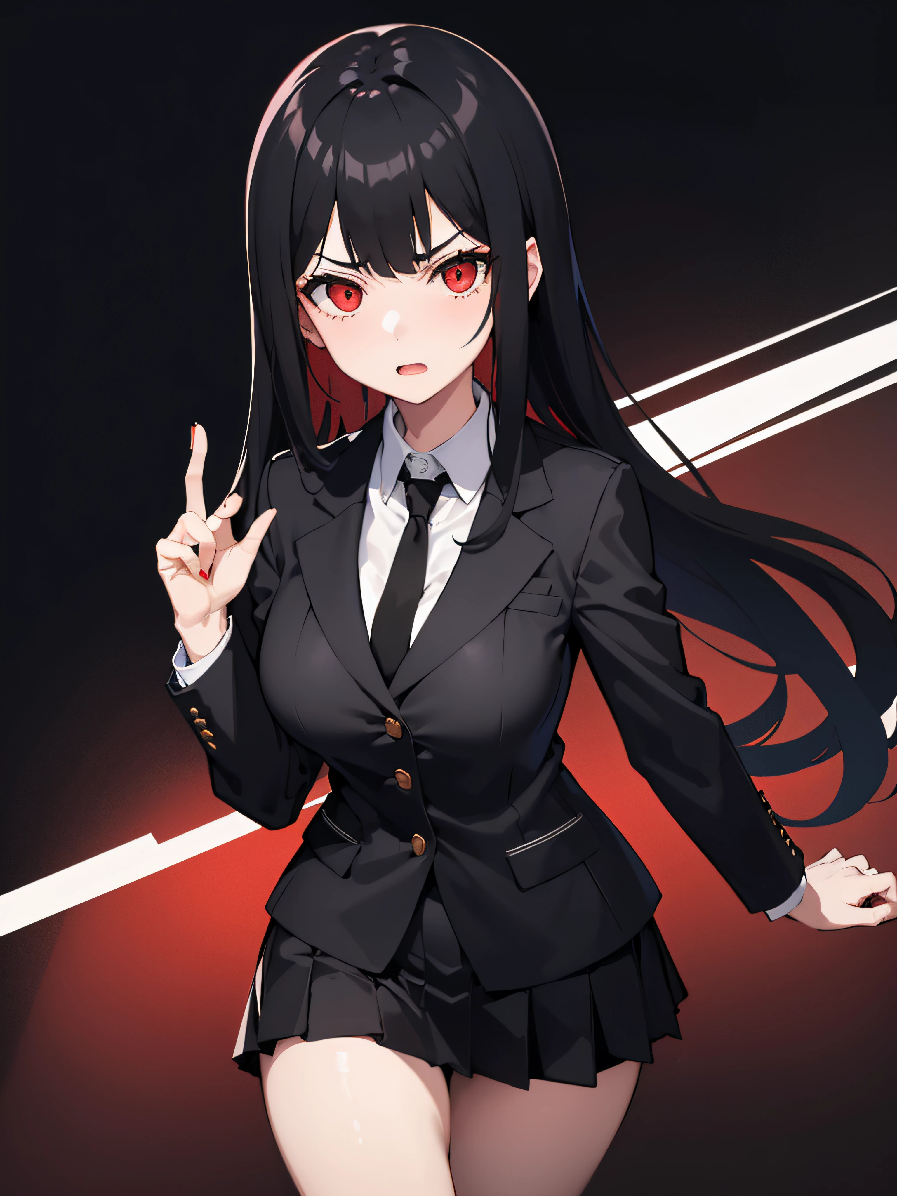 Ajof, side locks, golden hairband, hair adornments, ((Red eyes:1.5)), gold earring, Large breasts,((black hair:1.5)),
BREAK ((blazer, black jacket, black skirt, jacket, necktie, pleated skirt, red necktie, ribbon, , skirt, tress ribbon:1.5)),
BREAK shibari bondage bdsm rope gag ball_gag,
BREAK (masterpiece:1.2), best quality, high resolution, unity 8k wallpaper, (illustration:0.8), (beautiful detailed eyes:1.6), extremely detailed face, perfect lighting, extremely detailed CG, (perfect hands, perfect ???????),