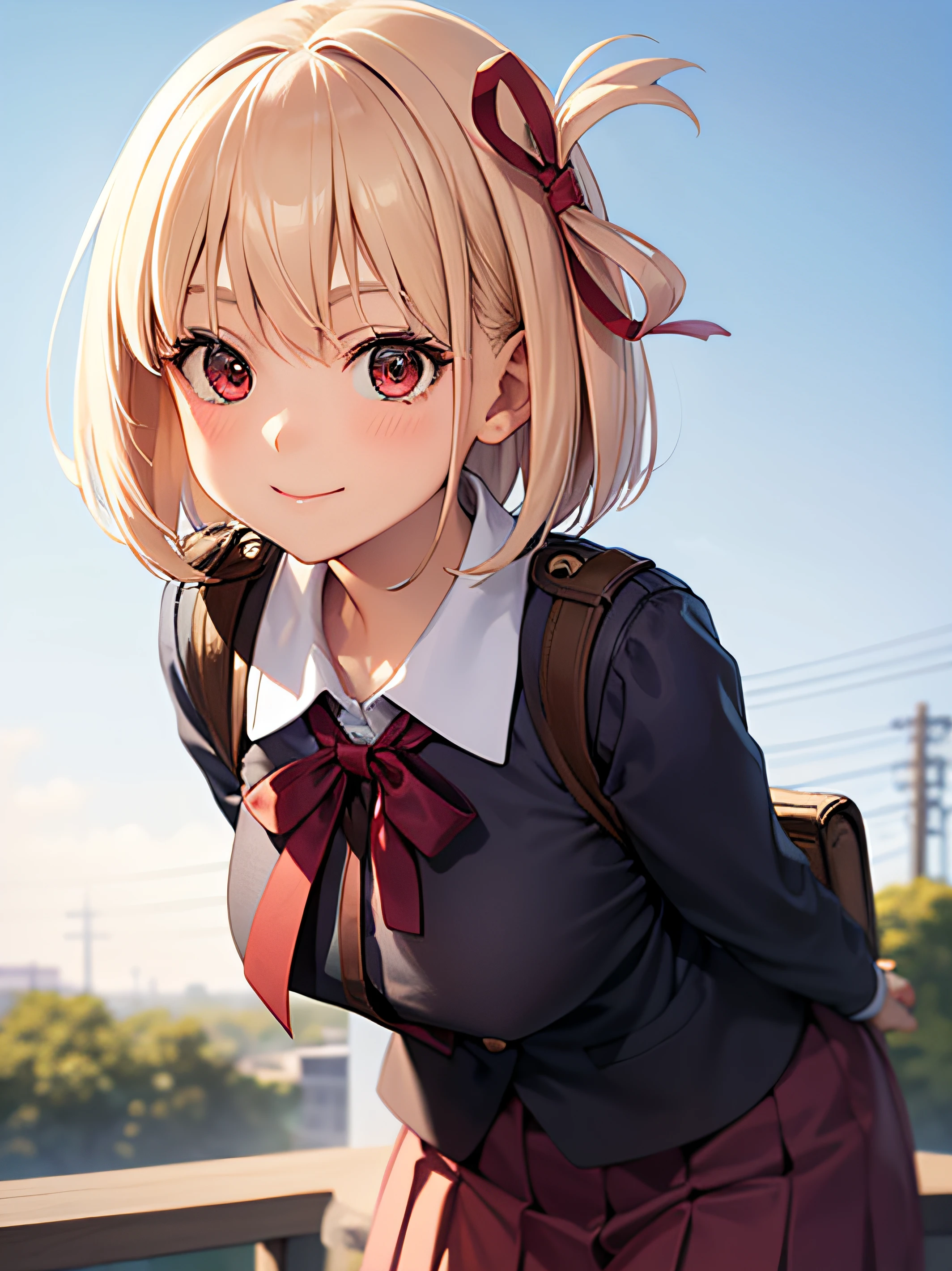 top-quality、masutepiece、1girl in、platinum-blonde、Bob Hair、Red ribbons、in one's underwear only、Pink lingerie、to close range、red blush、Kamimei、Staring at this、Cute anime illustration、tits out、Alafed asian woman in short skirt and white shirt, surreal schoolgirl, cute schoolgirl, surreal schoolgirl, Japan girl uniform, realistic schoolgirl, JK school uniform, girl portrait, cute face with arms and legs, Seifuku, Sakimi-chan, cute core, realistic young gravure idol, high school girl posing, cute smile, cute pants, 🤤
