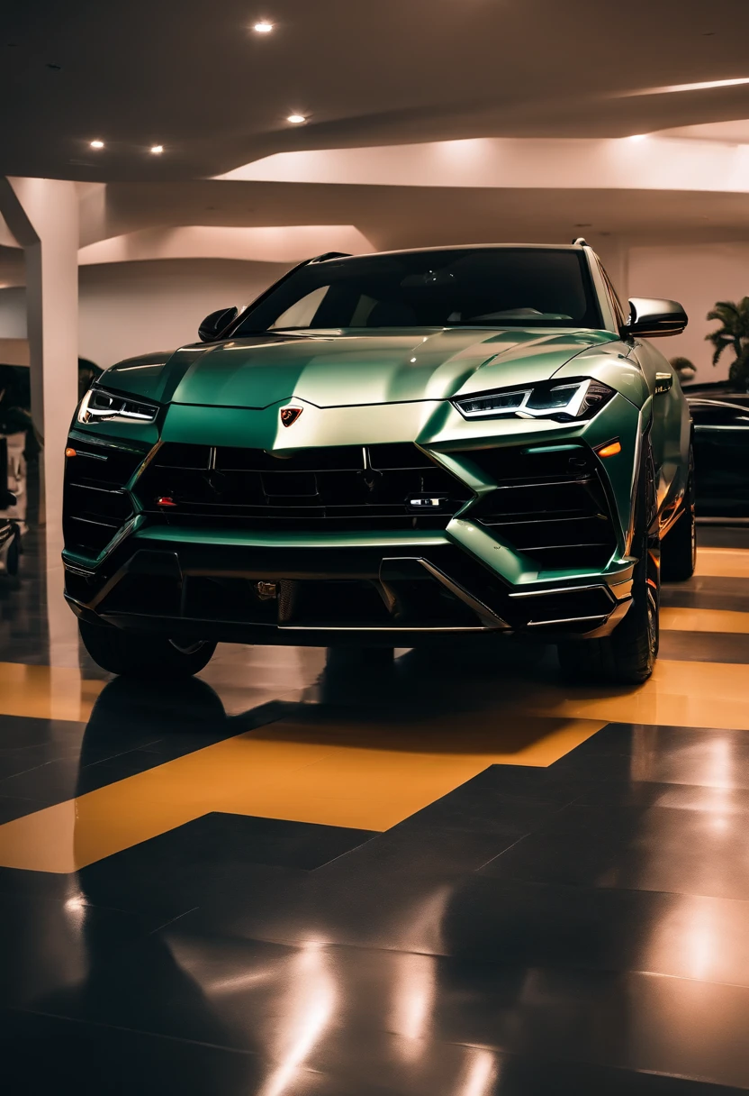 The image is of the character posing next to a shiny new Lamborghini Urus in a luxury car dealership in Miami.,original,25 years old, has shaved sides but curly hair on top. Lives in Miami. Drives a g wagon,