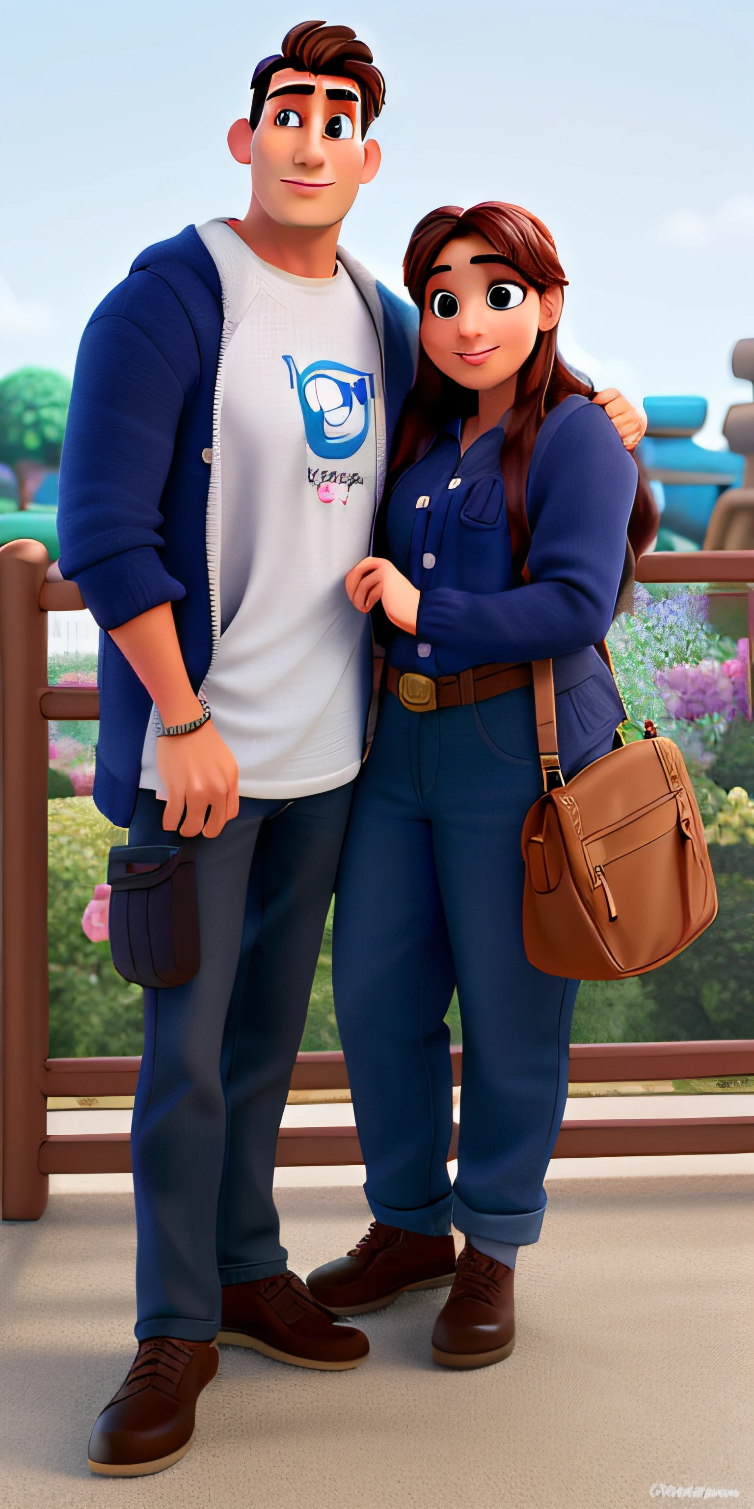 Um homem e uma mulher estilo disney pixar, alta qualidade, melhor qualidade