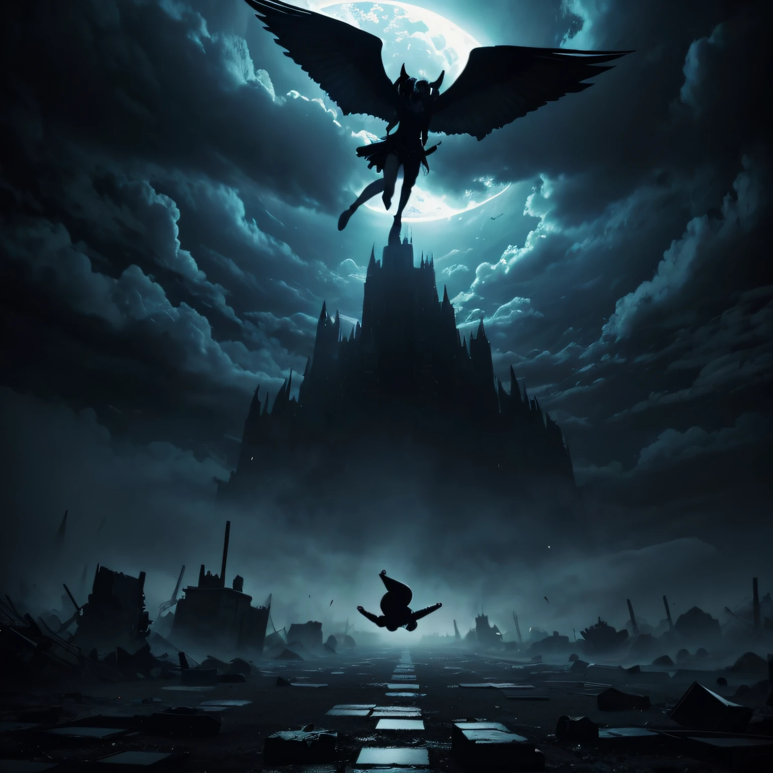 falling into a dark world from heaven