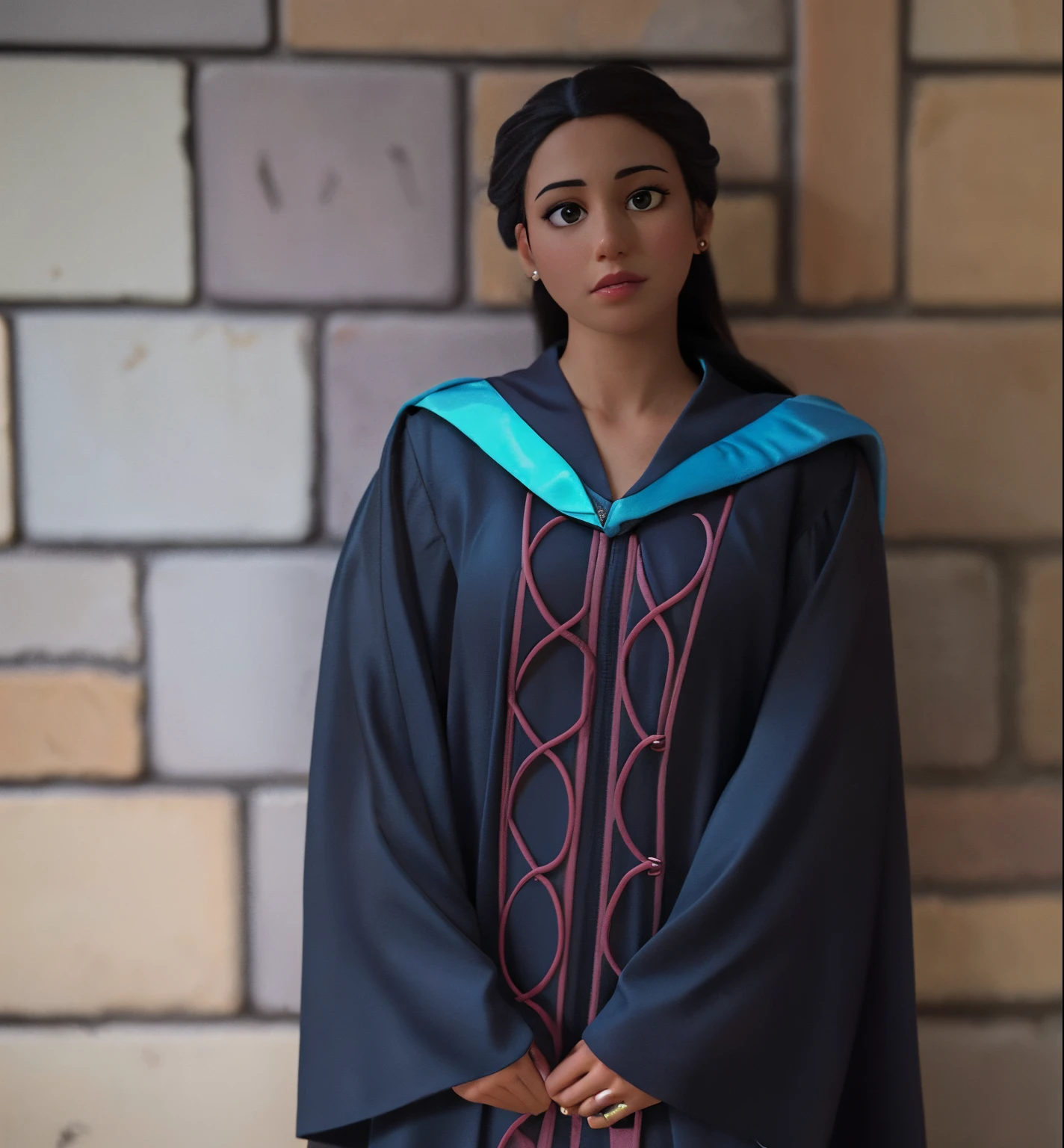 arafed woman in a graduation gown standing in front of a brick wall, graduation photo, wearing an academic gown, album photo, 2 0 1 5, 2015, 2 0 1 8, 2018, laura zalenga, post graduate, malika favre, 2017, 2 0 1 6, 2 0 1 7