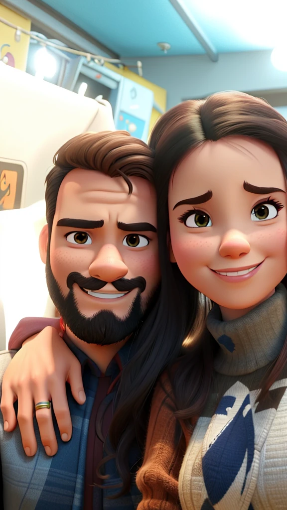 casal no estilo disney pixar, alta qualidade, melhor qualidade