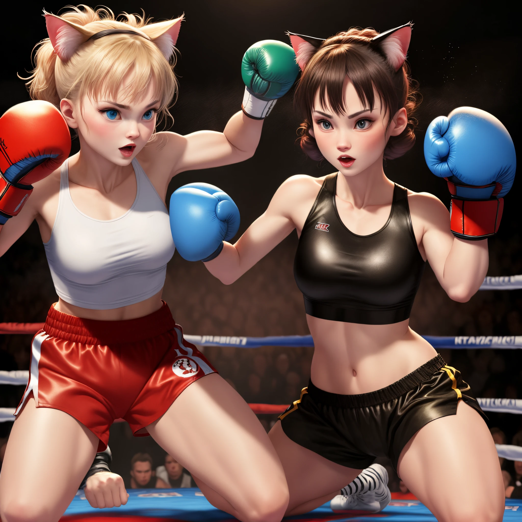 cats wearing boxing gloves ready to fight