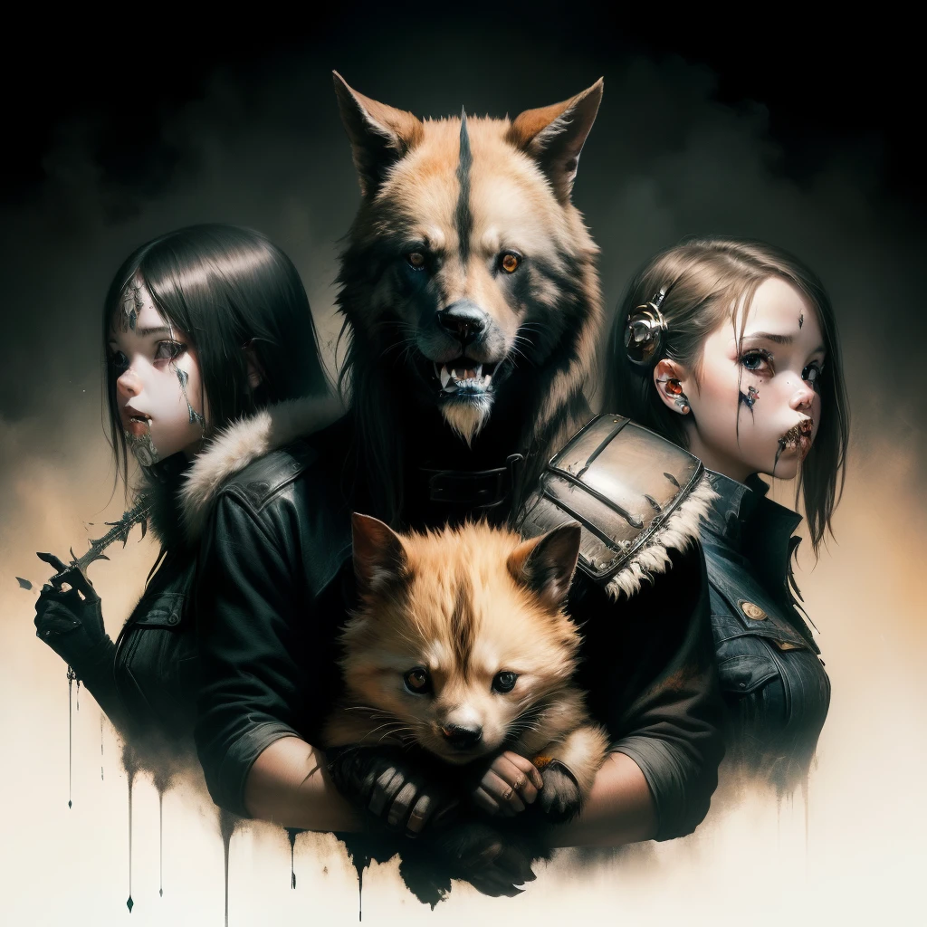 Album cover art for a metal band called “Babies With Rabies”