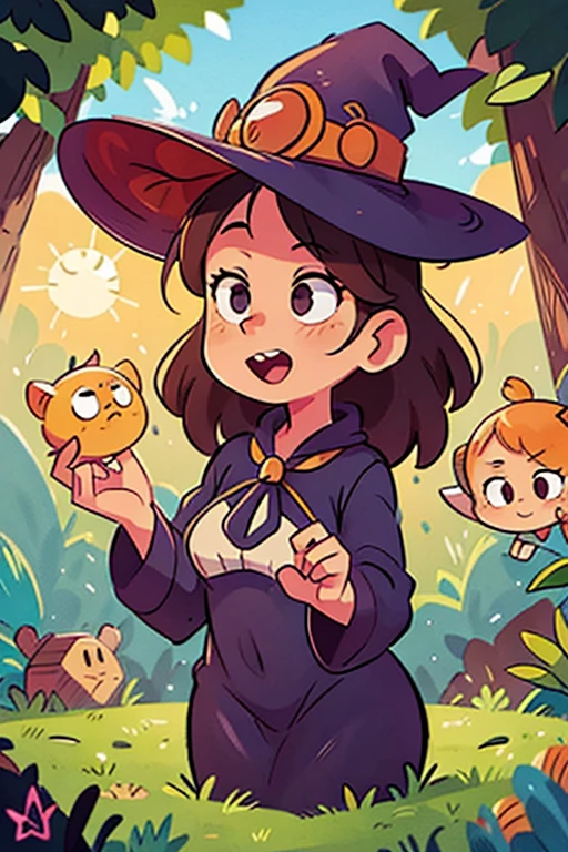 witch adult woman with sun theme