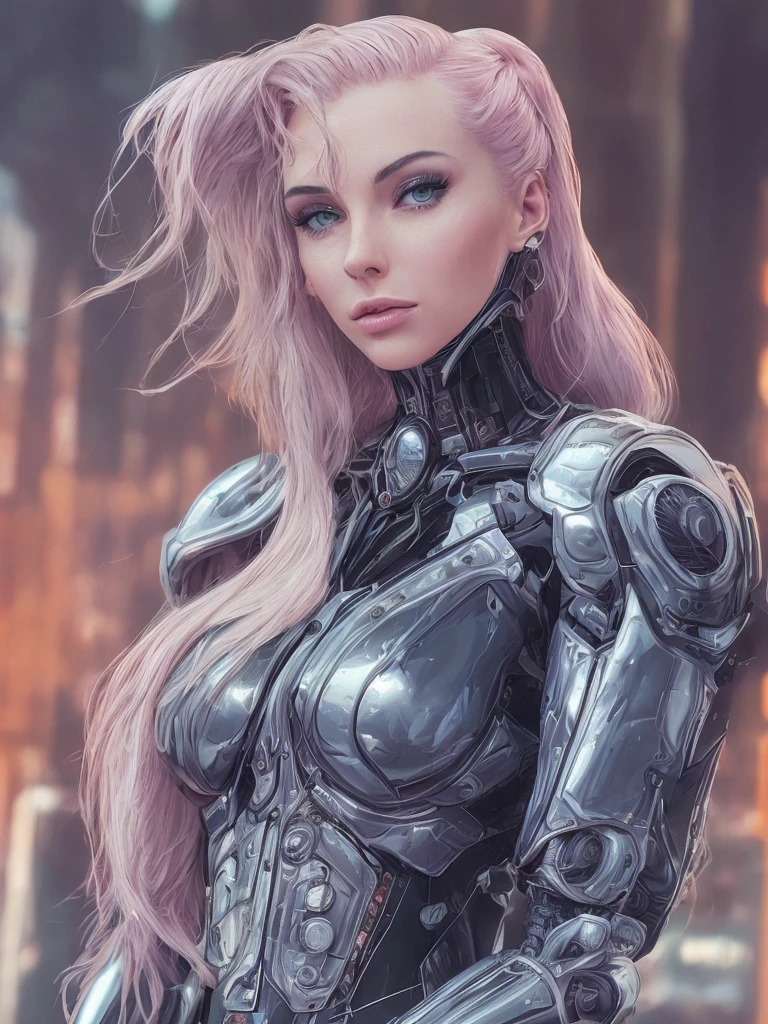 a close up of a woman in a pink suit posing for a picture, cyberpunk art inspired by hajime sorayama, trending on cg society, digital art, barbie cyborg, perfect android girl, beautiful female android!, retrofuturistic female android, beautiful android woman, female robot, cyberpunk glossy latex suit, biblical female android, beutiful white girl cyborg