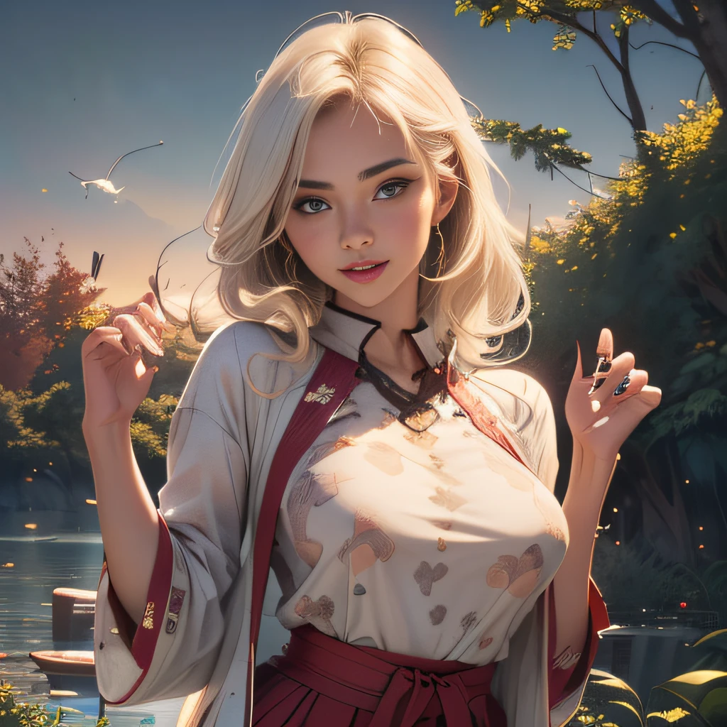 (Extremely detailed 8k wallpaper:2), (photo:2), (22 years old soigne Beautiful girl:2), (gives a lecture to friends:2), detailed (Face and eyes), (hyper realistic:1), (highly detailed:1), (epic realistic:1), rim light, (maximum details:1), cozy, (fullbody:1.3), (looking at viewer:2), (Woman's Attractive Qualities:2), (Attractive Woman:2), (Attractive:2), Smile, Intelligence, Empathy, Gracefulness, Sense of Style, Fitness, Grooming, Optimism, (Sensitivity:2), Sincerity, Romantic Gestures, Playfulness, Fashion Sense, (Sensuality:2), Charm, Modesty, Thoughtfulness, (Femininity:1), Flirtatiousness, Warmth, (Physical attractiveness:2), A beautiful smile, A love of life, strength and power, vulnerability, curiosity, wonder, love, (nature background:2), kawaii, waifu, Beautiful breasts, (attractive body:2), (Beautiful body:2), Beautiful pose, attractive pose, (Beautiful legs:1.0), (Beautiful clothes:1), (classic clothes:2), (elegant clothes:2), (European clothes:2), detailed clothes, (skirt:1), (blouse:1), (provocative pose)
