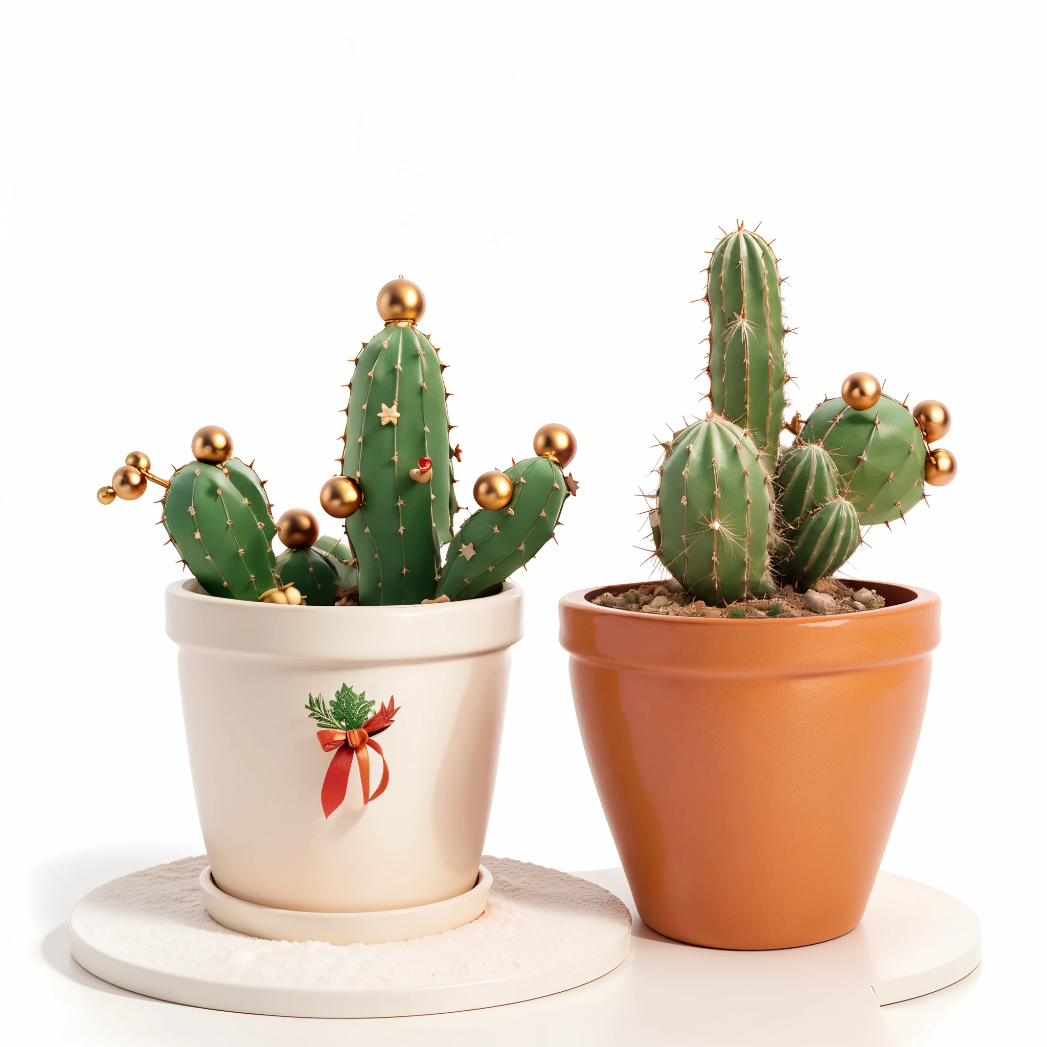 cute illustration, single cactus with a christmas hat in a pot, no humans, cartoon style, Soft light,(warm color:1.2),Water color painting, white background, best quality exquisite details, Octane render, clipart