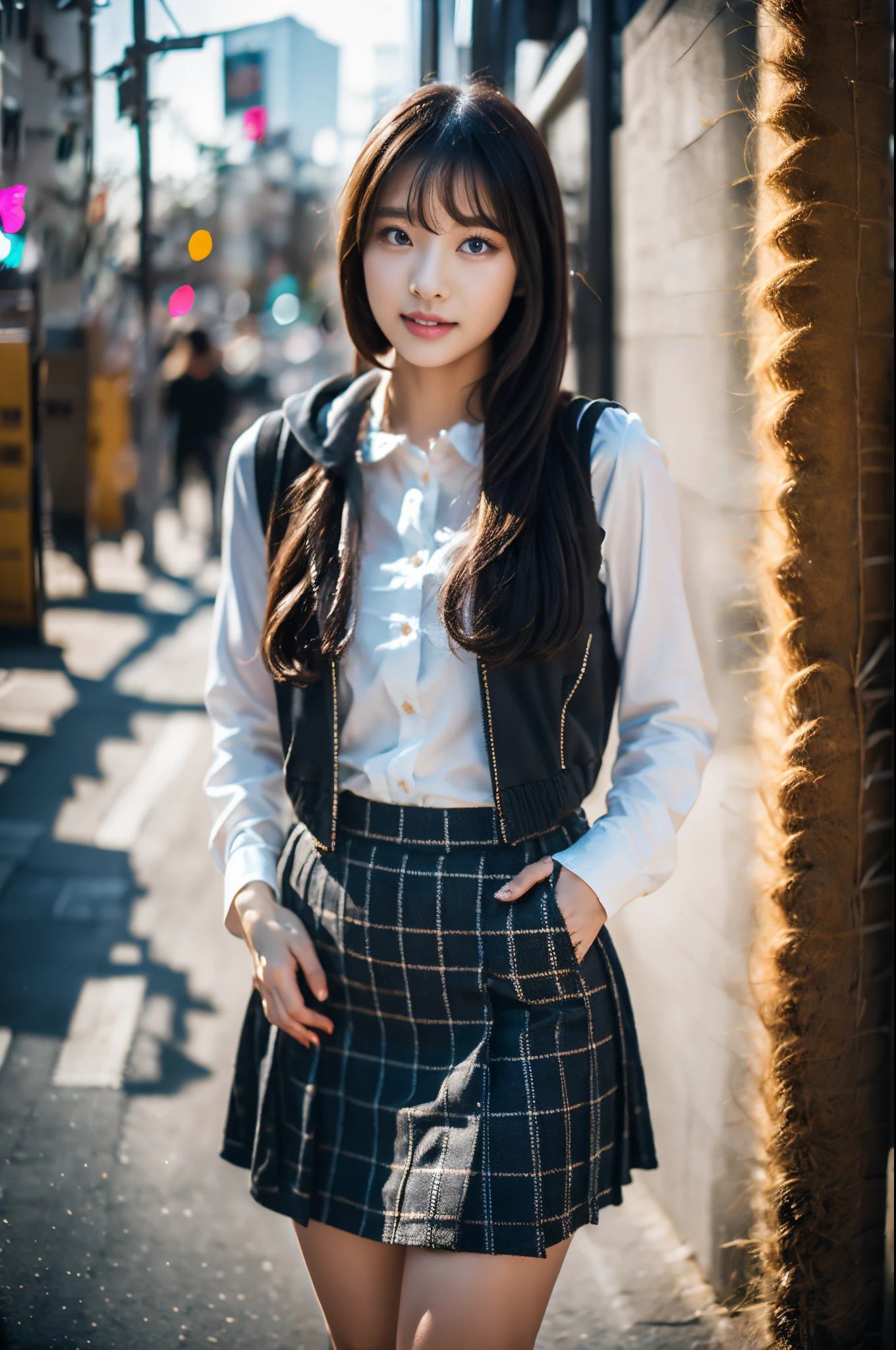((Best Quality, 8K, Masterpiece:1.3)), Focus: 1.2, Perfect Body Beauty: 1.4,
BREAK detailed reflecting eyes by professional digital painting, beautiful pretty cute small face,
BREAK solo, 1girl, Front-button chino long skirt, CASQUETTE, waffle pullover, hooded waistcoat, sneaker, cowboy shot