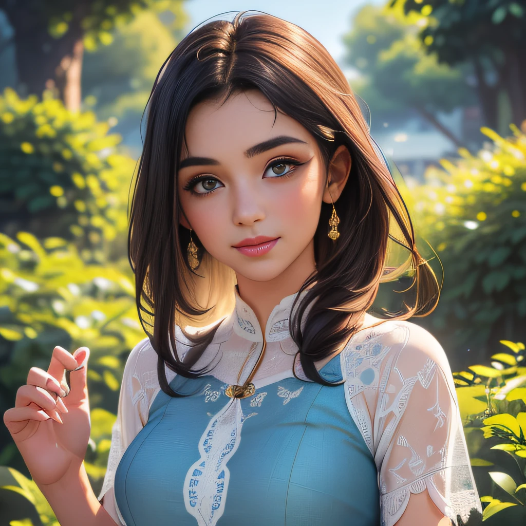 (Extremely detailed 8k wallpaper:2), (photo:2), (22 years old soigne Beautiful girl:2), (gives a lecture to friends:2), detailed (Face and eyes), (hyper realistic:1), (highly detailed:1), (epic realistic:1), rim light, (maximum details:1), cozy, (fullbody:1.3), (looking at viewer:2), (Woman's Attractive Qualities:2), (Attractive Woman:2), (Attractive:2), Smile, Intelligence, Empathy, Gracefulness, Sense of Style, Fitness, Grooming, Optimism, (Sensitivity:2), Sincerity, Romantic Gestures, Playfulness, Fashion Sense, (Sensuality:2), Charm, Modesty, Thoughtfulness, (Femininity:1), Flirtatiousness, Warmth, (Physical attractiveness:2), A beautiful smile, A love of life, strength and power, vulnerability, curiosity, wonder, love, (nature background:2), kawaii, waifu, Beautiful breasts, (attractive body:2), (Beautiful body:2), Beautiful pose, attractive pose, (Beautiful legs:1.0), (Beautiful clothes:1), (classic clothes:2), (elegant clothes:2), (European clothes:2), detailed clothes, (skirt:1), (blouse:1), (provocative pose)