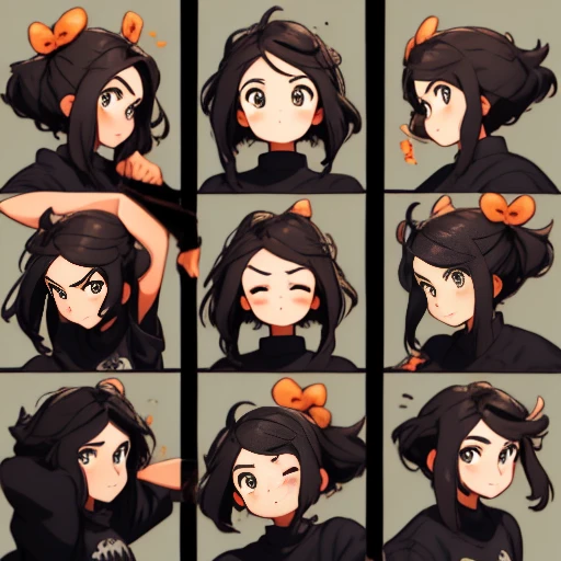 1 menina bonito,9 mesas,9 poses and expressions,different emotions,10