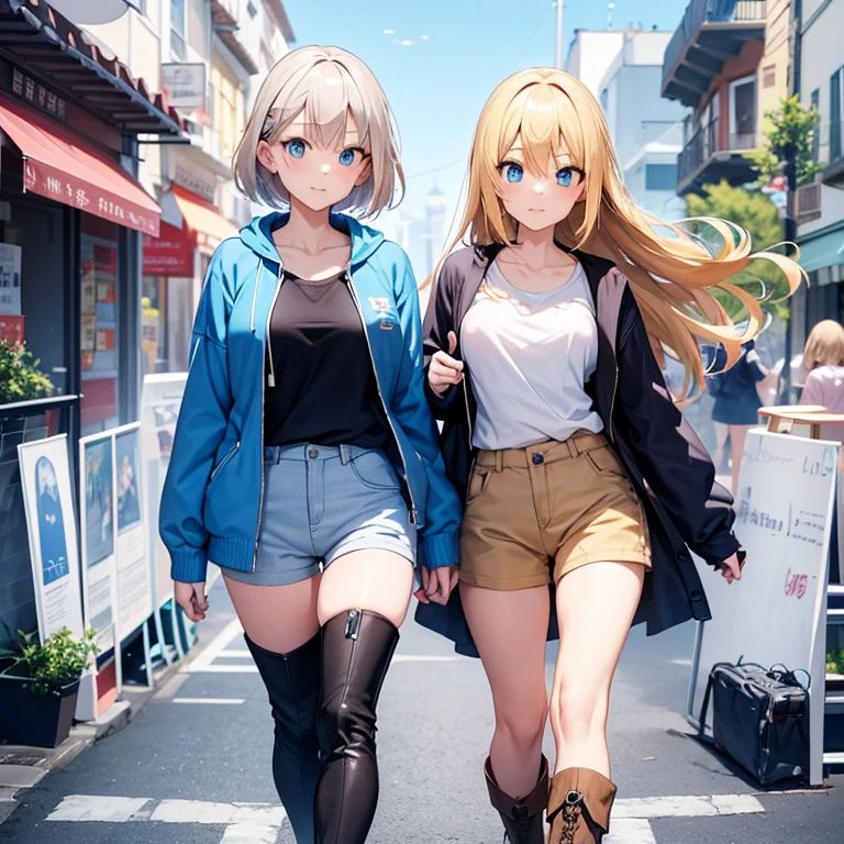 Blonde double ponytailed loli