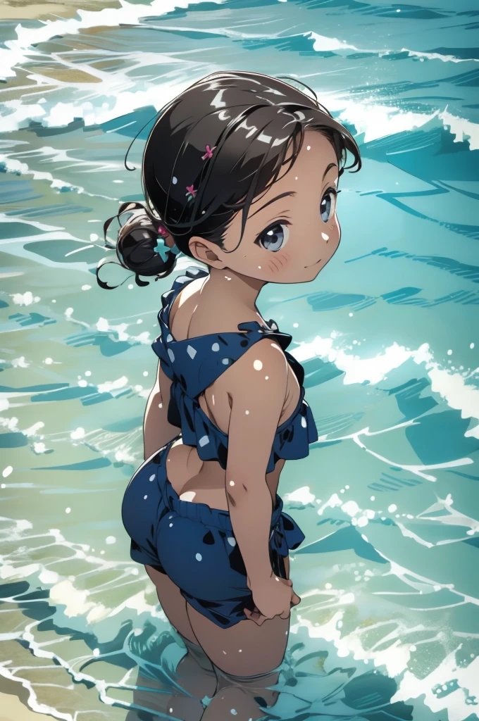 obra-prima, hiper qualidade, hiper detalhado, desenho perfeito,oi-nada、 com,solo,(bunda grande:1.4),F(Rom-Behind:1.4),(1 de baixo.3),Look back,Roupa de banho de luxo、side-tie bikini(cores tropicais、Tropical pattern),Pele de Tecateca,pele molhada,Pele brilhante,(Seios colossais:1.4)、desenho preciso、desenho detalhado、fundos bonitos、recorrer、a praia、senso de alta classe、