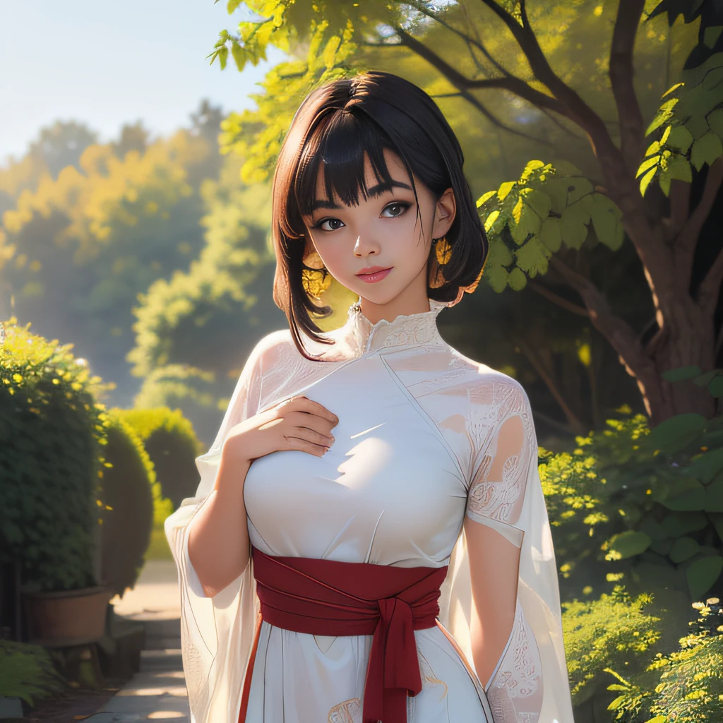 (Extremely detailed 8k wallpaper:2), (photo:2), (26 years old soigne Beautiful girl:2), (gives a lecture to friends:2), detailed (Face and eyes), (hyper realistic:1), (highly detailed:1), (epic realistic:1), rim light, (maximum details:1), cozy, (fullbody:1.3), (looking at viewer:2), (Woman's Attractive Qualities:2), (Attractive Woman:2), (Attractive:2), Smile, Intelligence, Empathy, Gracefulness, Sense of Style, Fitness, Grooming, Optimism, (Sensitivity:2), Sincerity, Romantic Gestures, Playfulness, Fashion Sense, (Sensuality:2), Charm, Modesty, Thoughtfulness, (Femininity:1), Flirtatiousness, Warmth, (Physical attractiveness:2), A beautiful smile, A love of life, strength and power, vulnerability, curiosity, wonder, love, (nature background:2), kawaii, waifu, Beautiful breasts, (attractive body:2), (Beautiful body:2), Beautiful pose, attractive pose, (Beautiful legs:1.0), (Beautiful clothes:1), (classic clothes:2), (elegant clothes:2), (European clothes:2), detailed clothes, (skirt:1), (blouse:1), (provocative pose)