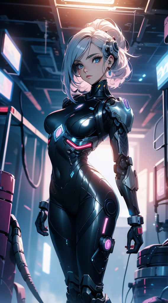 Arafed Mulher em um traje futurista posando para uma foto, em armadura futurista branca, menina em mecha cyber armor, Unrealistic engine rendering + Uma deusa, Armadura ciborgue de porcelana, Armadura branca brilhante, gynoid cyborg body, Cyborg female beautiful and attractive, diverse cybersuits, beautiful female cyborg, Menina ciborgue branca bonita, Com armadura futurista, Perfect female cyborg