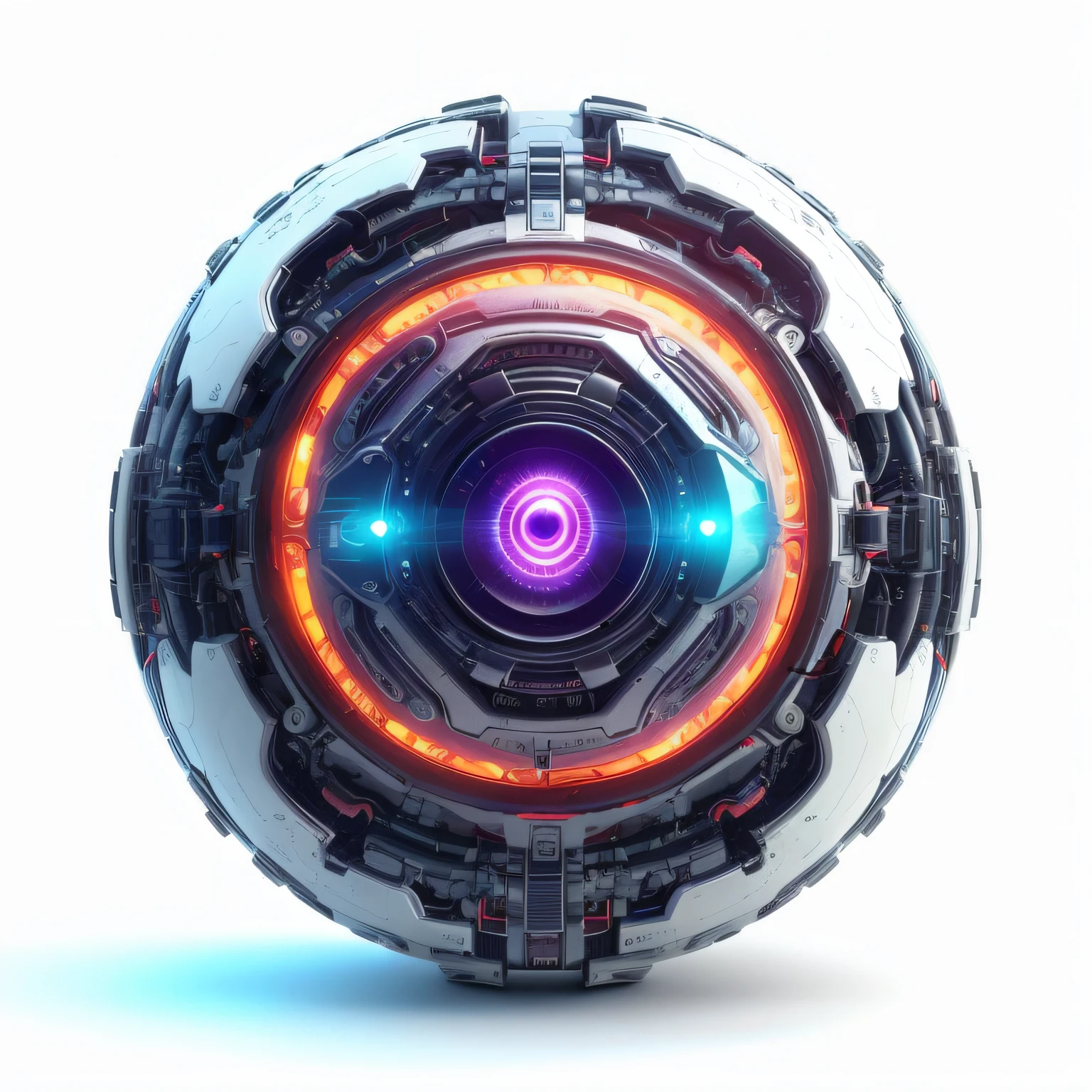 a close up of a futuristic looking object with a bright light, cyber-eye, motor scifi luminoso, motor cryo, robotic eye, 3 D 8 K, 3d arte digital 4k, Foto de uma esfera de Dyson, Drone camera lens orbs, olho techno, Holographic krypton ion, robot eye, High Definition Rendering, Iridescent Cybernetic Processor