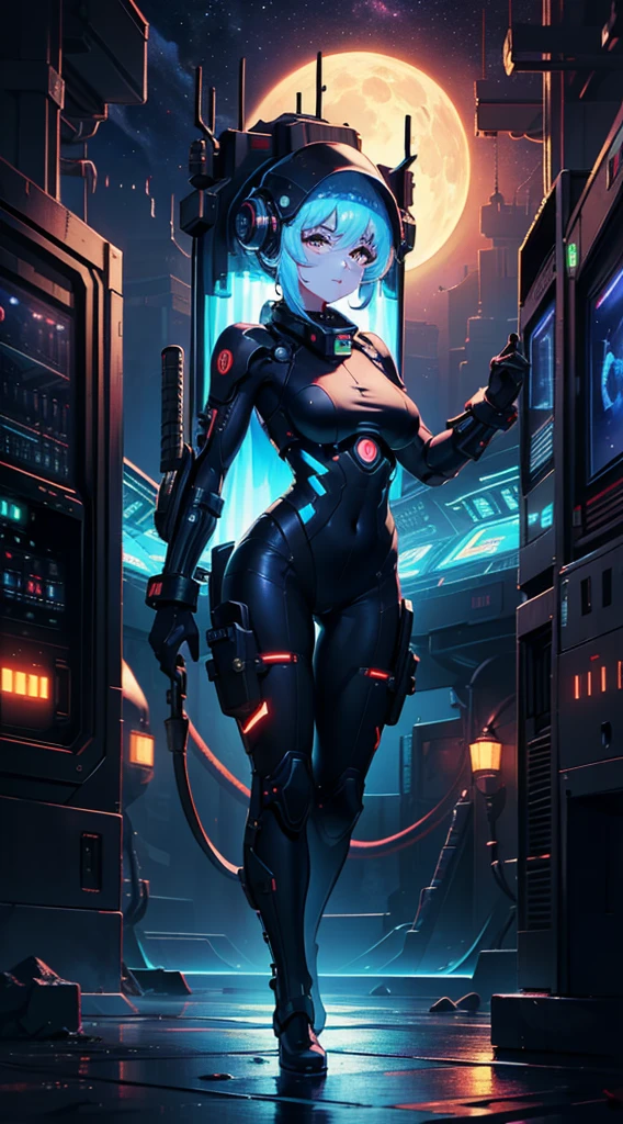(((master part,best quality,um extremamente delicado e bonito,illustration))),
(de lado,long medium shot),
((uma gracinha_circunstanciado_ no traje espacial,Beautiful_circunstanciado_face in aerospace_capacete)),(((parte superior do corpo))),(cabelos desgrenhados:0.3),
(((nuvem:0.3),Multiple_Lua,(floating_Fortress Technology Machines),night sky background)),
(Cyberpunk_aeroespaço_capacete),