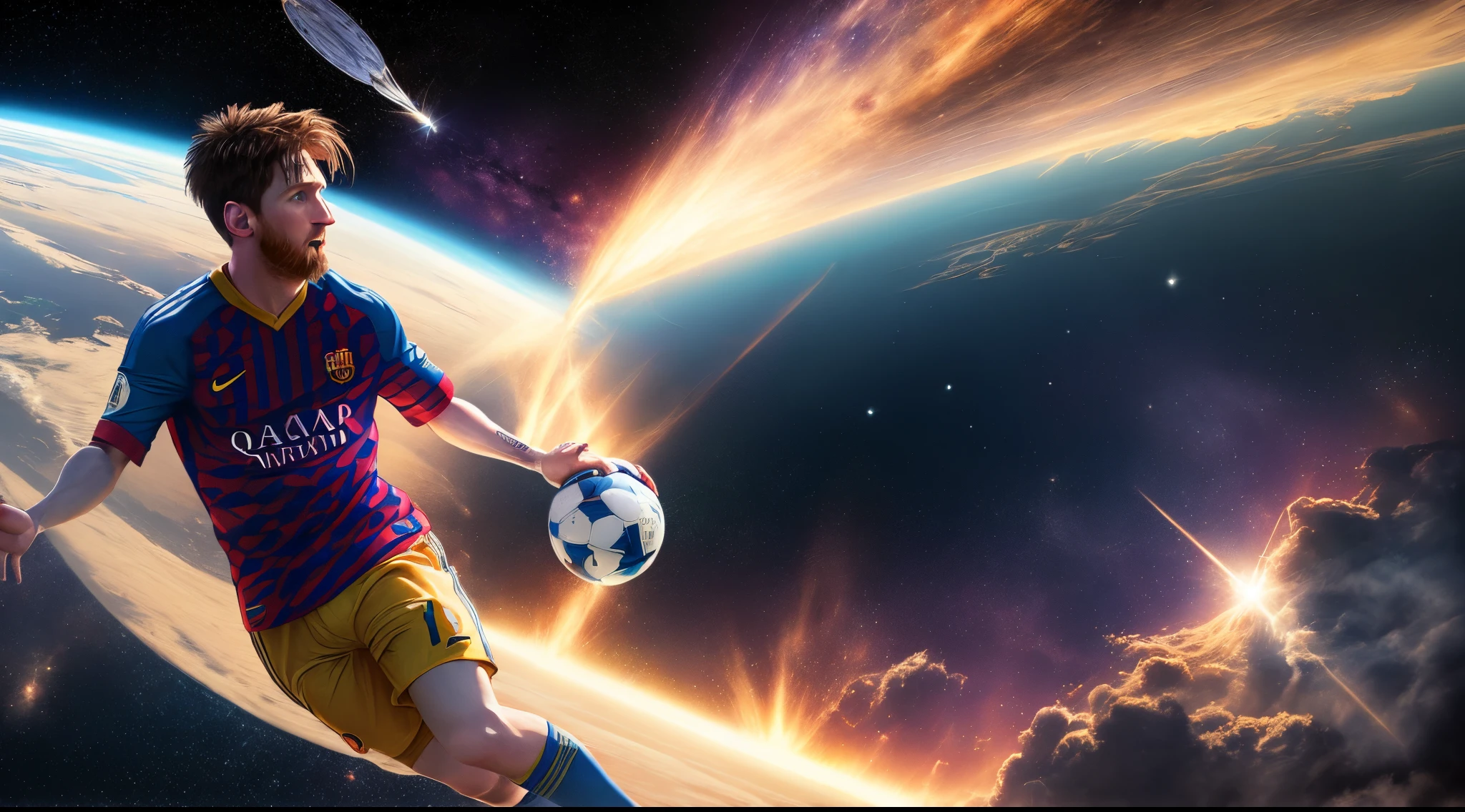 Messi playing in the space