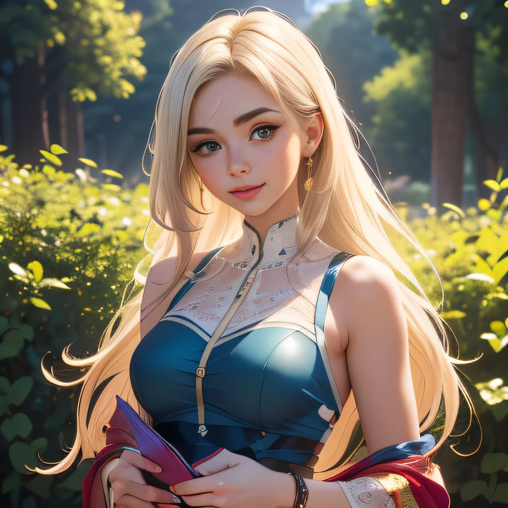 (Extremely detailed 8k wallpaper:2), (photo:2), (26 years old soigne Beautiful girl:2), (gives a lecture to friends:2), detailed (Face and eyes), (hyper realistic:1), (highly detailed:1), (epic realistic:1), rim light, (maximum details:1), cozy, (fullbody:1.3), (looking at viewer:2), (Woman's Attractive Qualities:2), (Attractive Woman:2), (Attractive:2), Smile, Intelligence, Empathy, Gracefulness, Sense of Style, Fitness, Grooming, Optimism, (Sensitivity:2), Sincerity, Romantic Gestures, Playfulness, Fashion Sense, (Sensuality:2), Charm, Modesty, Thoughtfulness, (Femininity:1), Flirtatiousness, Warmth, (Physical attractiveness:2), A beautiful smile, A love of life, strength and power, vulnerability, curiosity, wonder, love, (nature background:2), kawaii, waifu, Beautiful breasts, (attractive body:2), (Beautiful body:2), Beautiful pose, attractive pose, (Beautiful legs:1.0), (Beautiful clothes:1), (classic clothes:2), (elegant clothes:2), (European clothes:2), detailed clothes, (skirt:1), (blouse:1), (provocative pose)