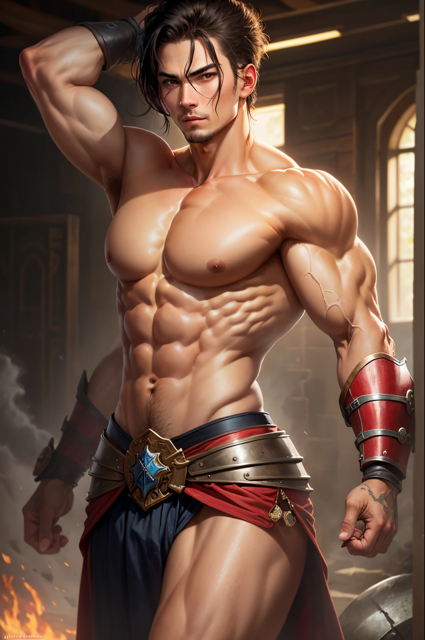 A warrior with a strong body