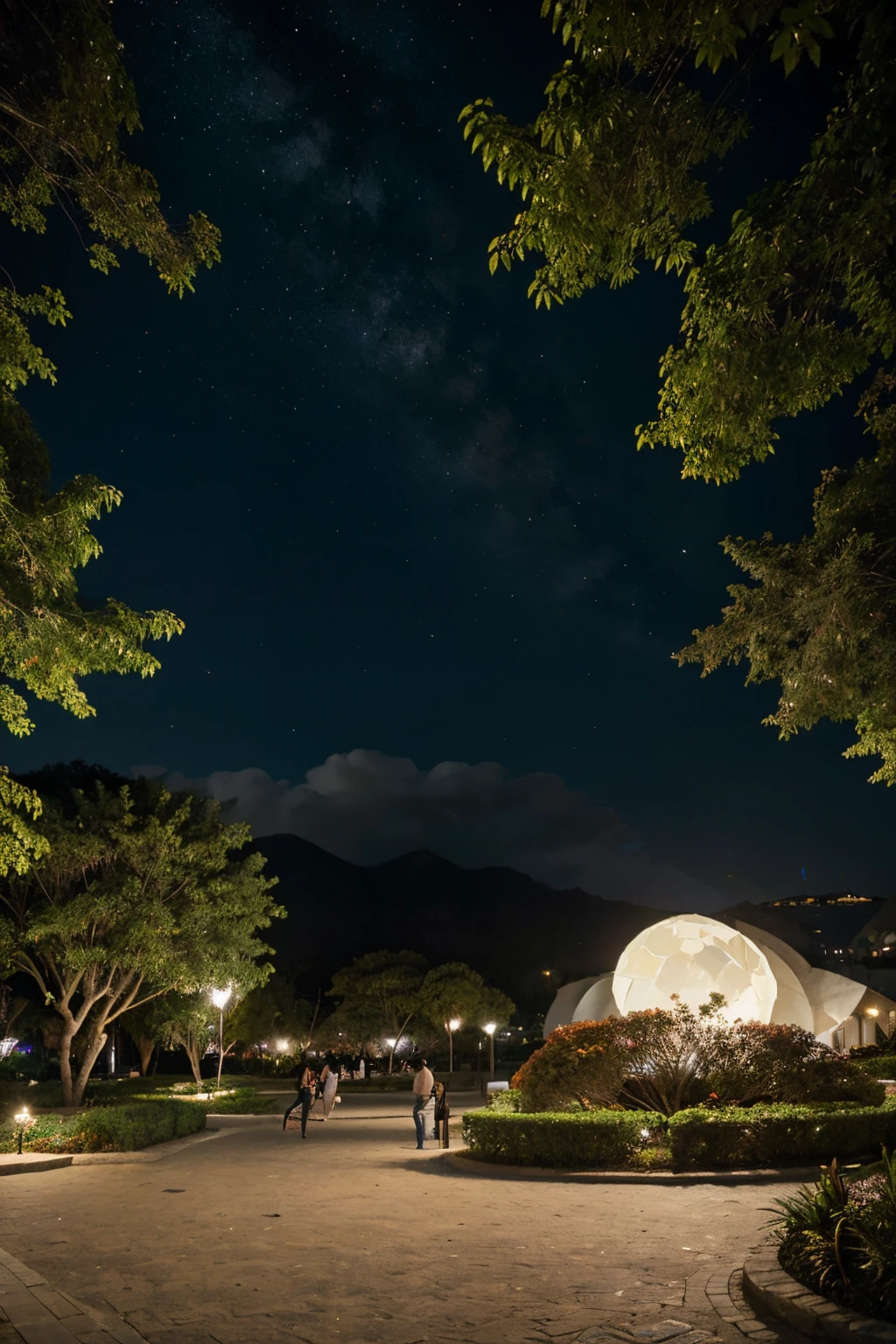 town square, Underground city, vegetation, arquitetura no estilo Frank Gehry, Arquitetura Moderna, Pedra, Rocha, Parque, Asteca, outer space, vista de cima, cidade de pedra, starly sky, night  sky, arquitetura em pedra, brazi, largo, public space, public square, public park, cidade asteca, passado