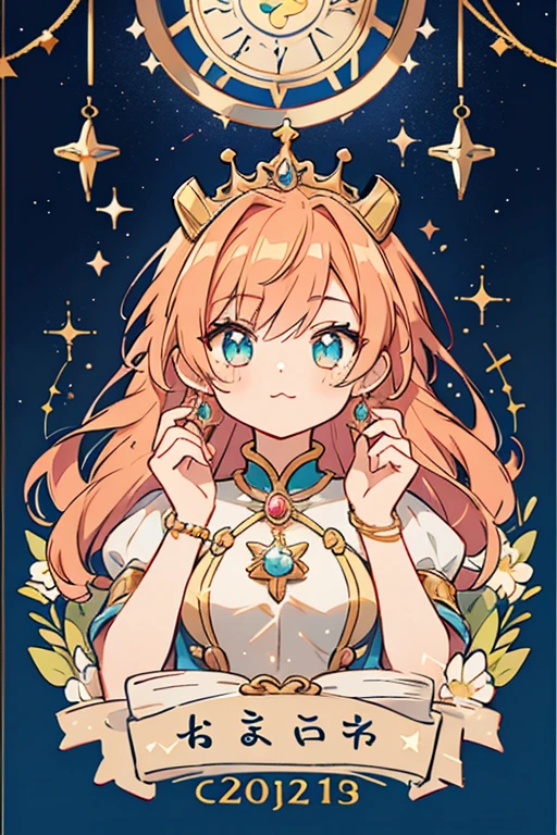 anime style; 3d; glitter; horoscope sign Leo queen;
