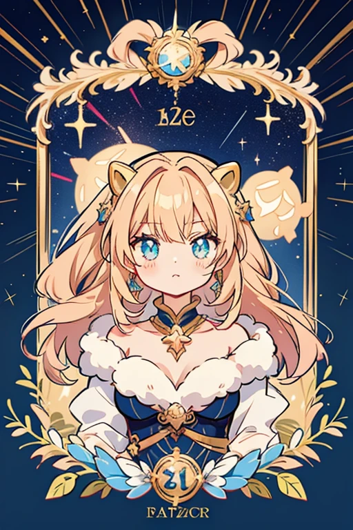 anime style; 3d; glitter; horoscope sign Leo