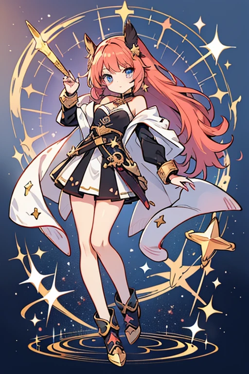 anime style; 3d; glitter; horoscope sign Sagittarius diva